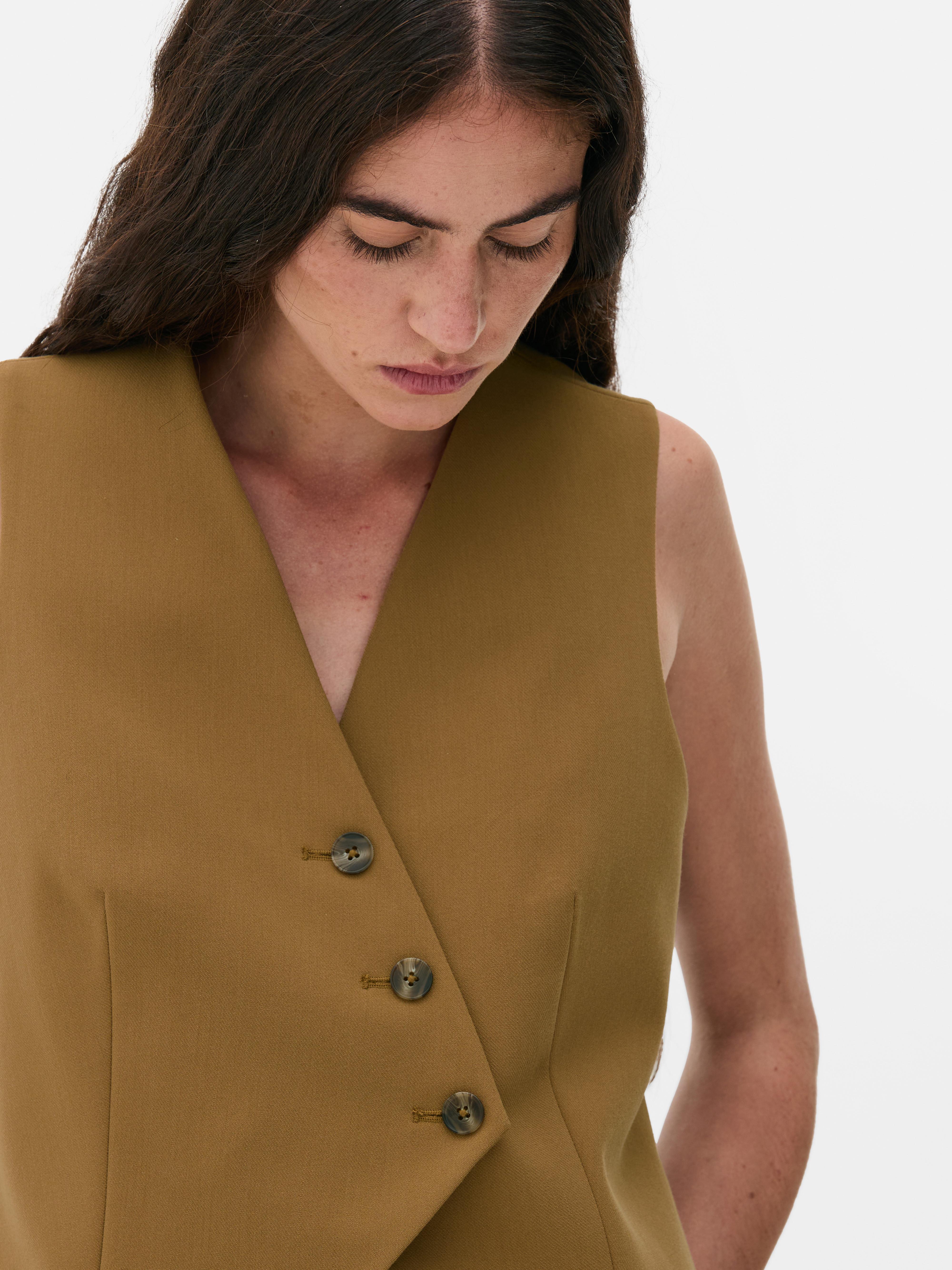 V-Neck Asymmetric Waistcoat
