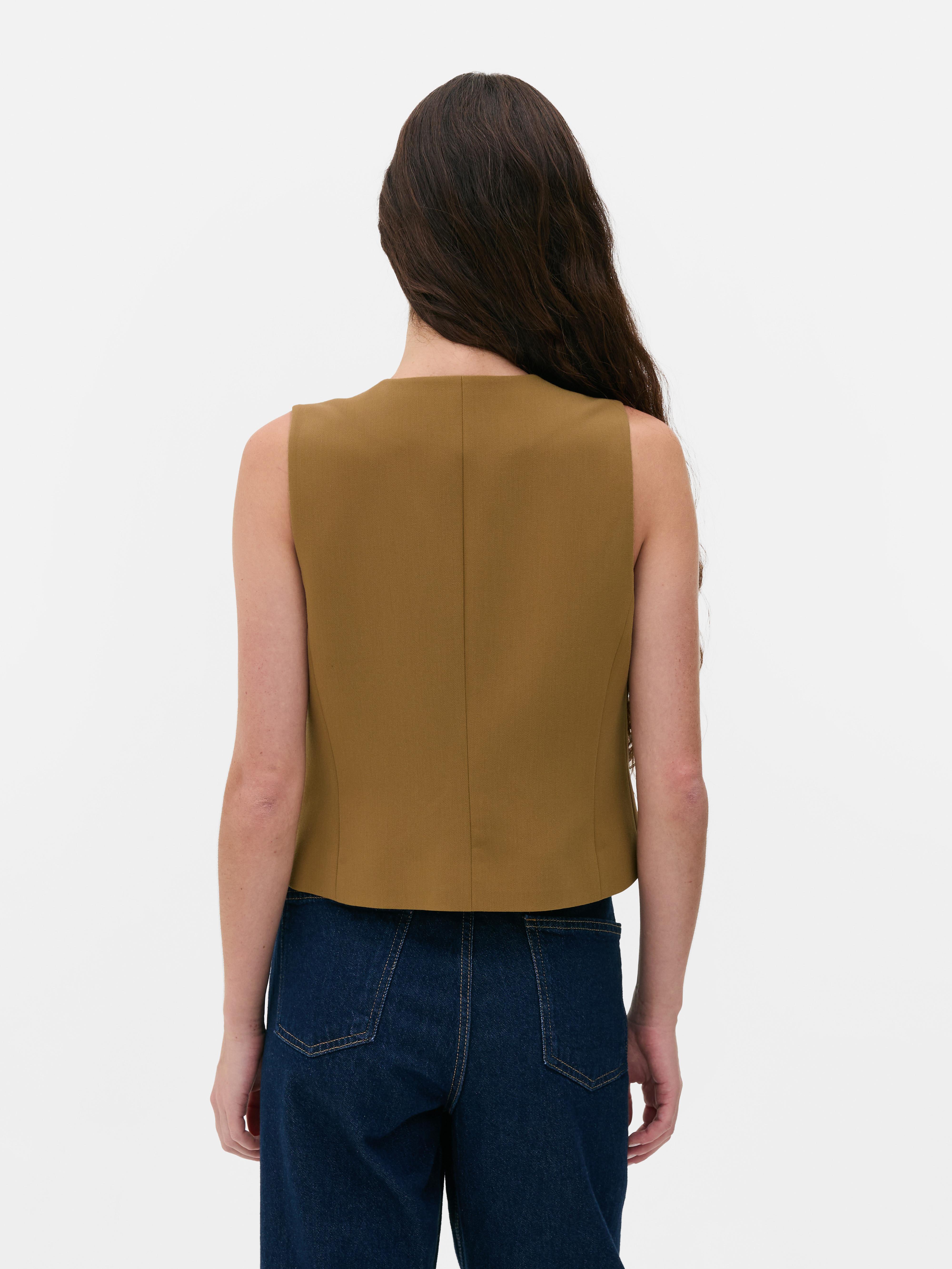 V-Neck Asymmetric Waistcoat