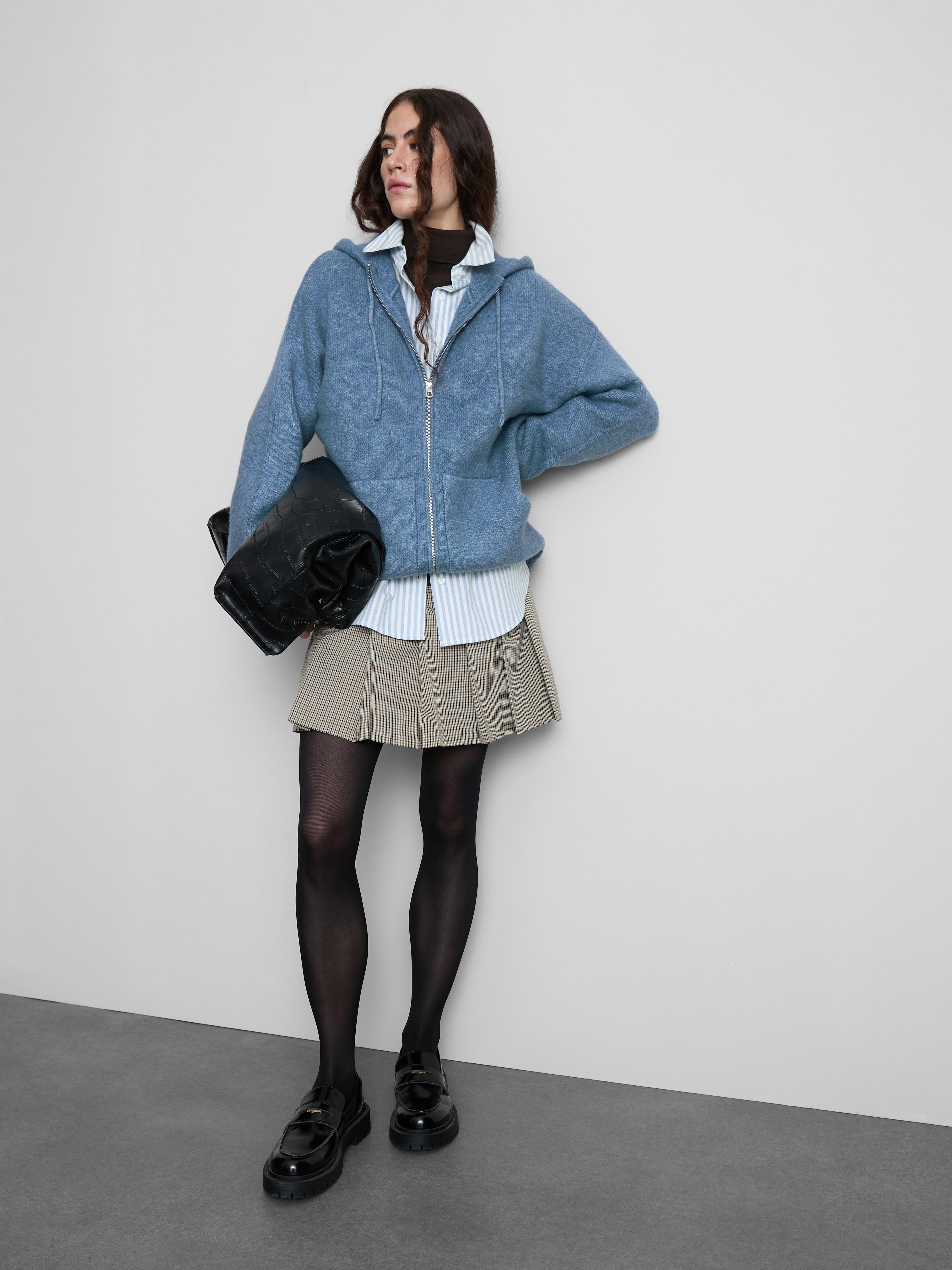 Essential Zip Through Hoodie Blue