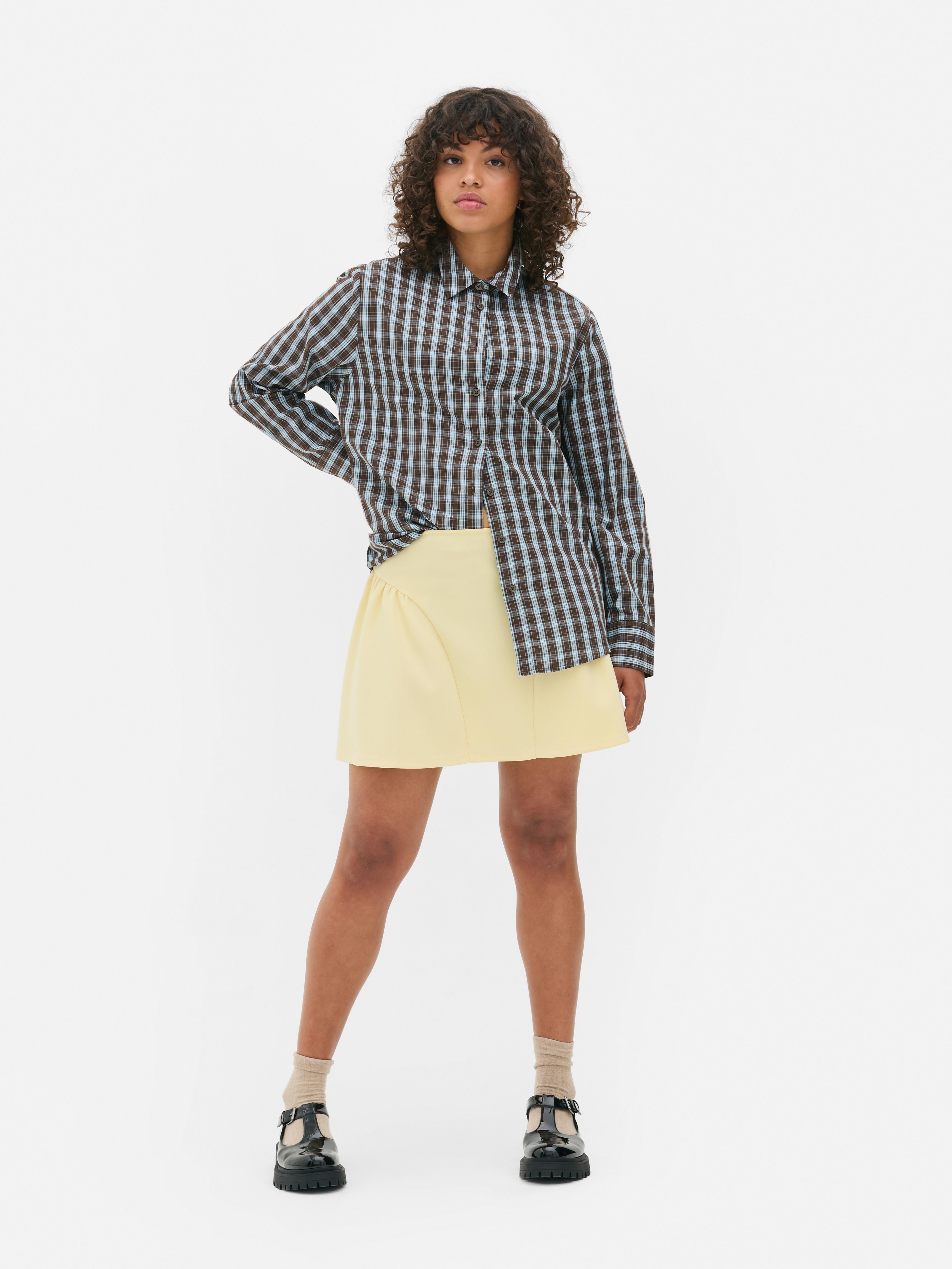 Flared Crepe Mini Skirt