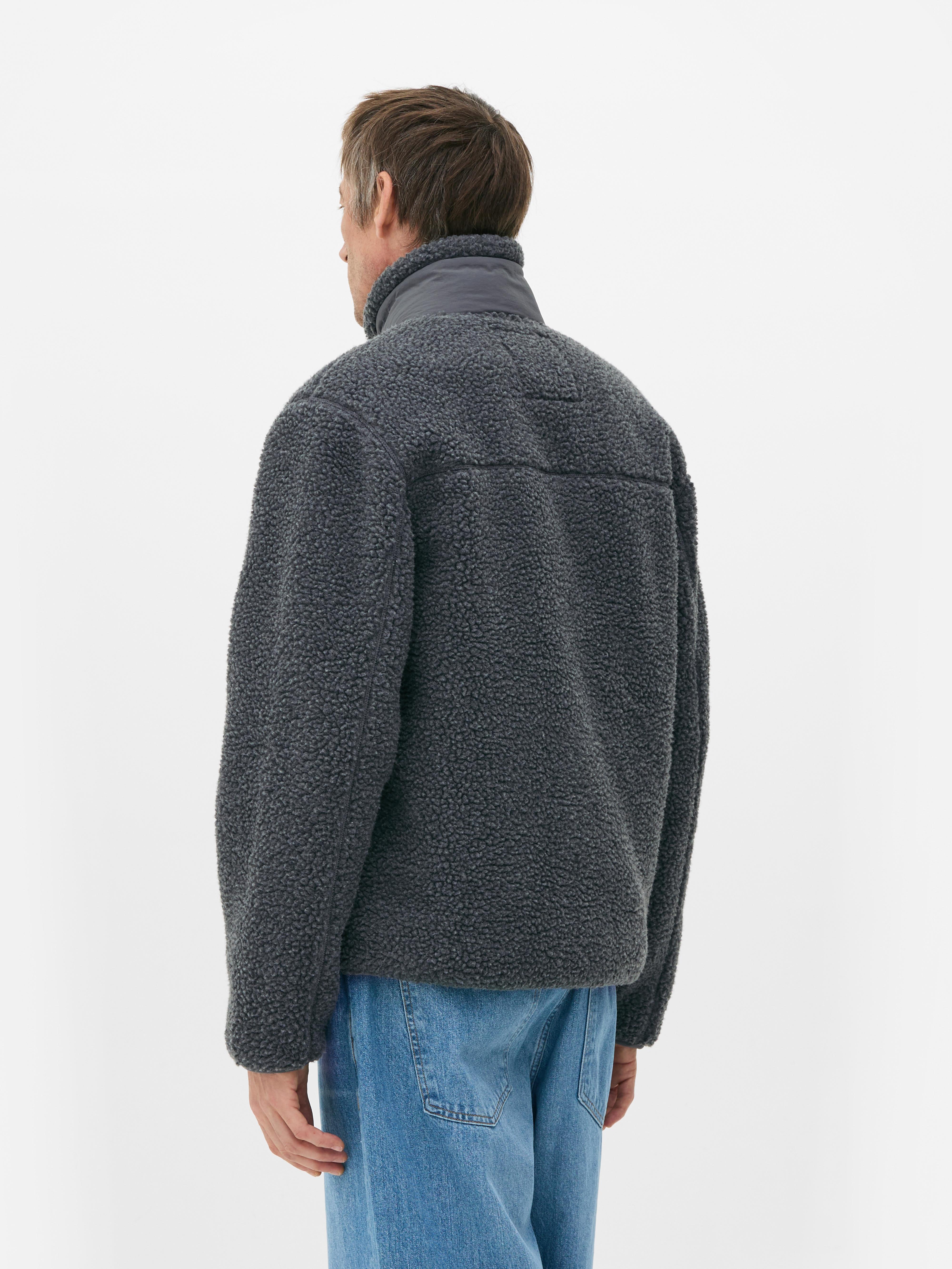 Chaqueta de piel de borrego sintética con cremallera