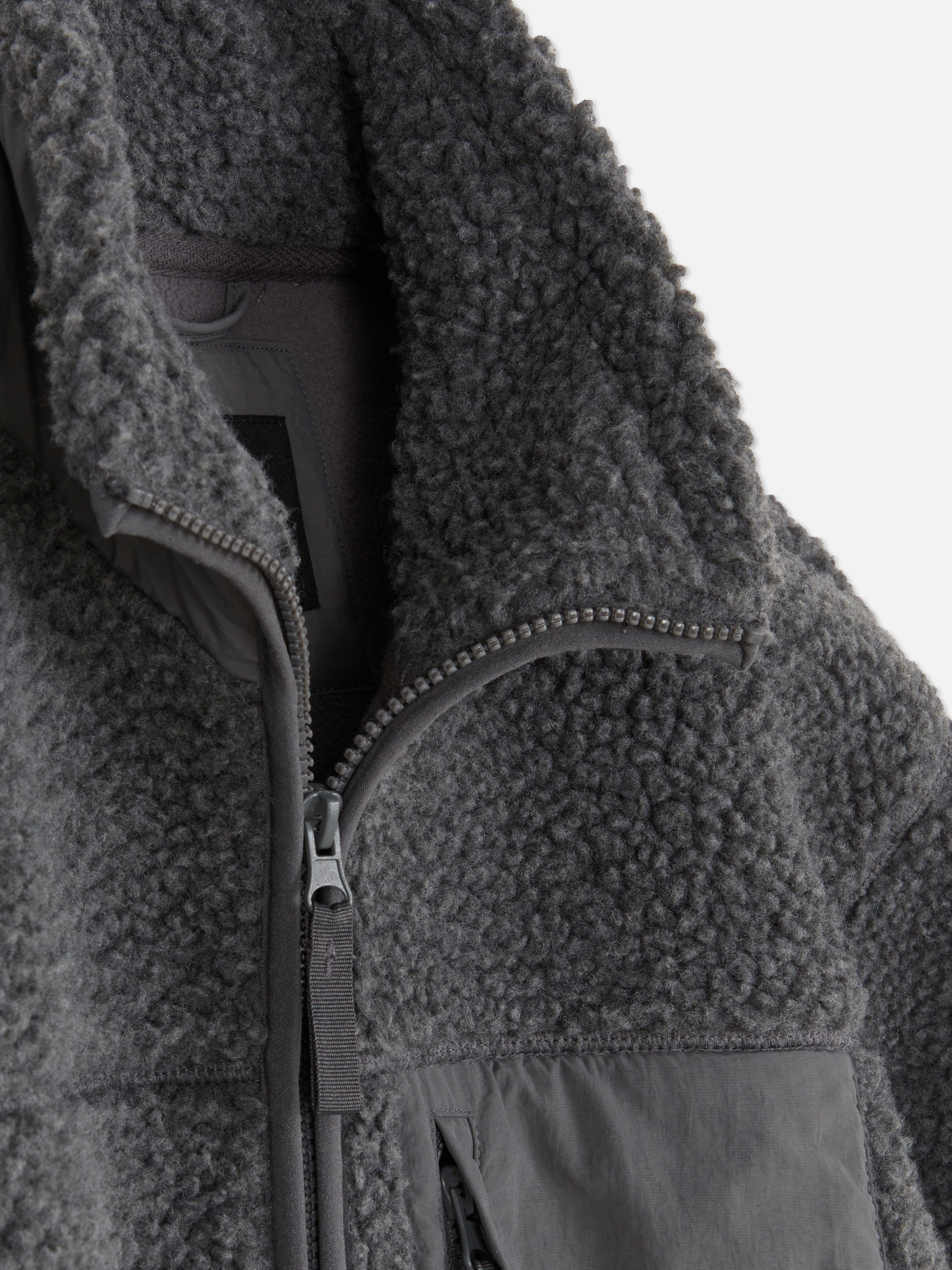 Chaqueta de piel de borrego sintética con cremallera