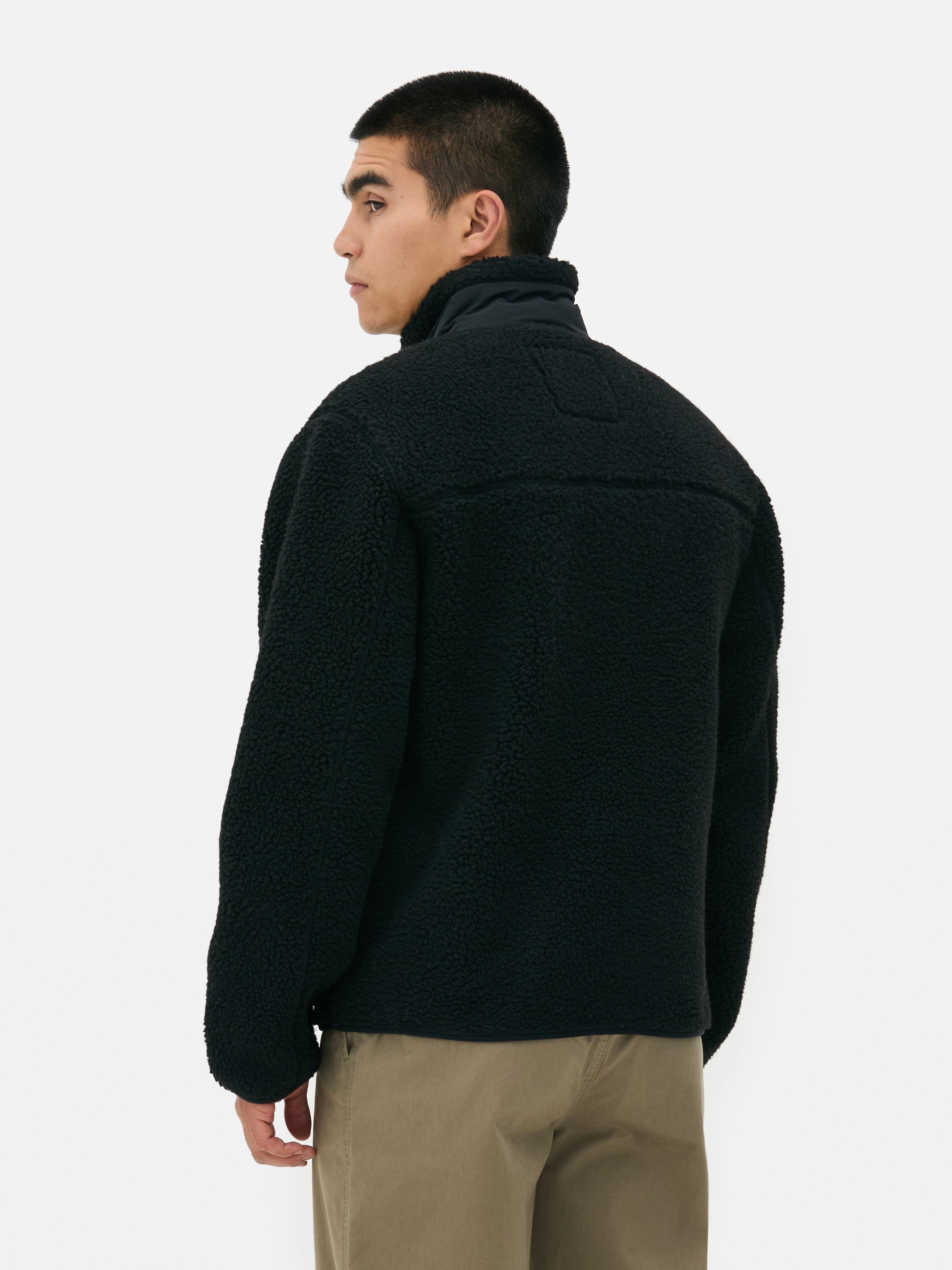 Chaqueta de piel de borrego sintética con cremallera