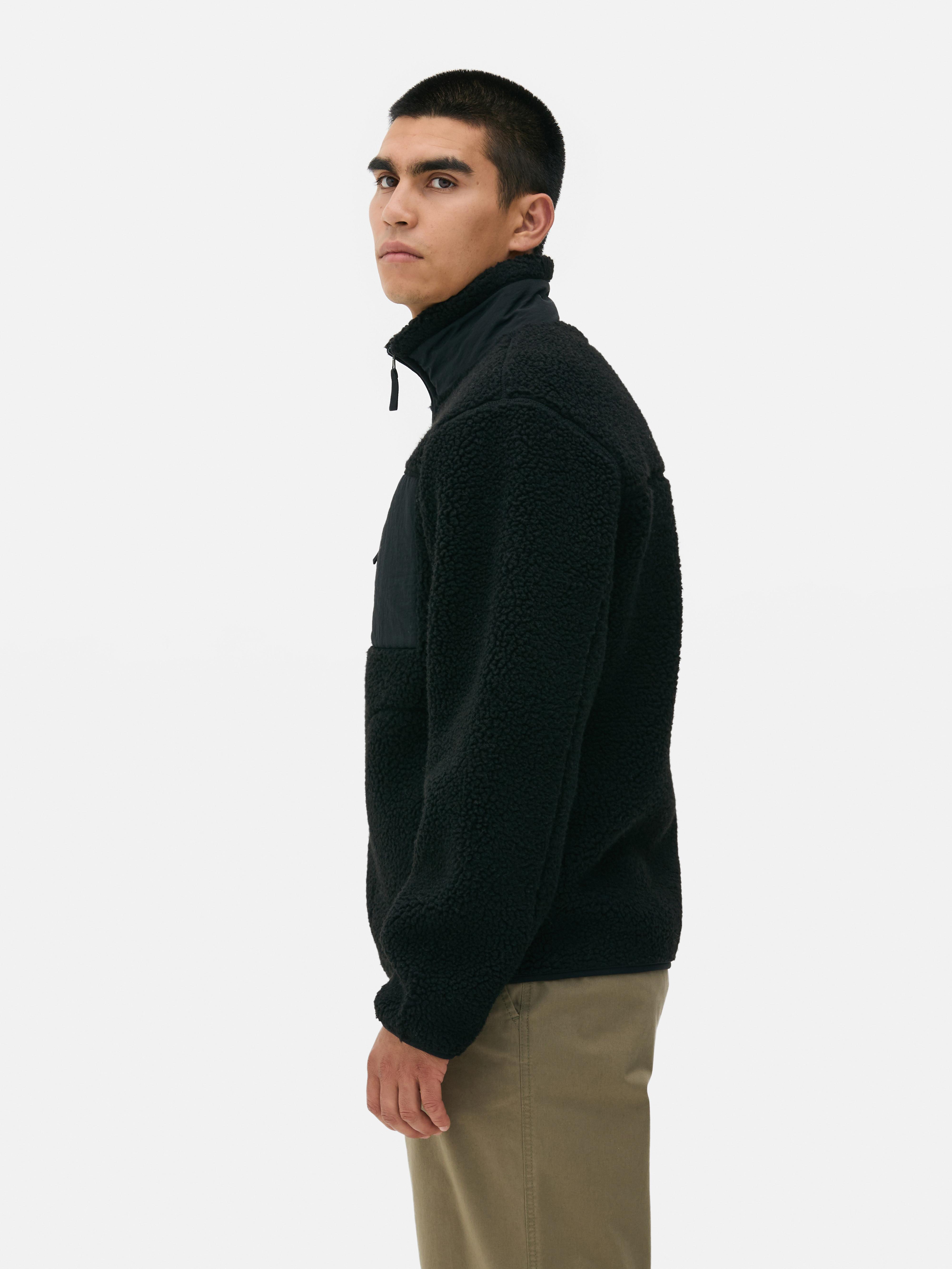 Chaqueta de piel de borrego sintética con cremallera