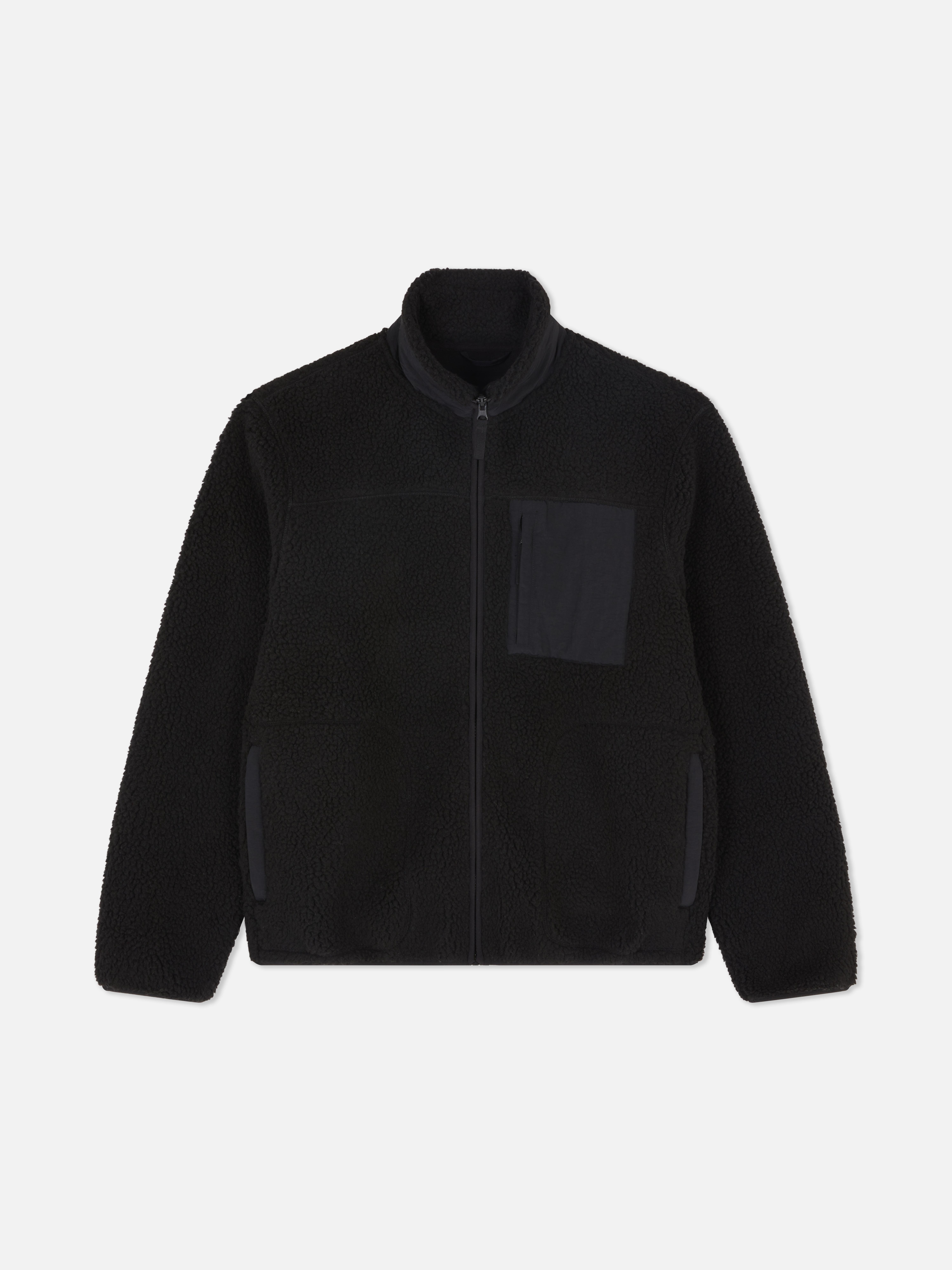 Chaqueta de piel de borrego sintética con cremallera