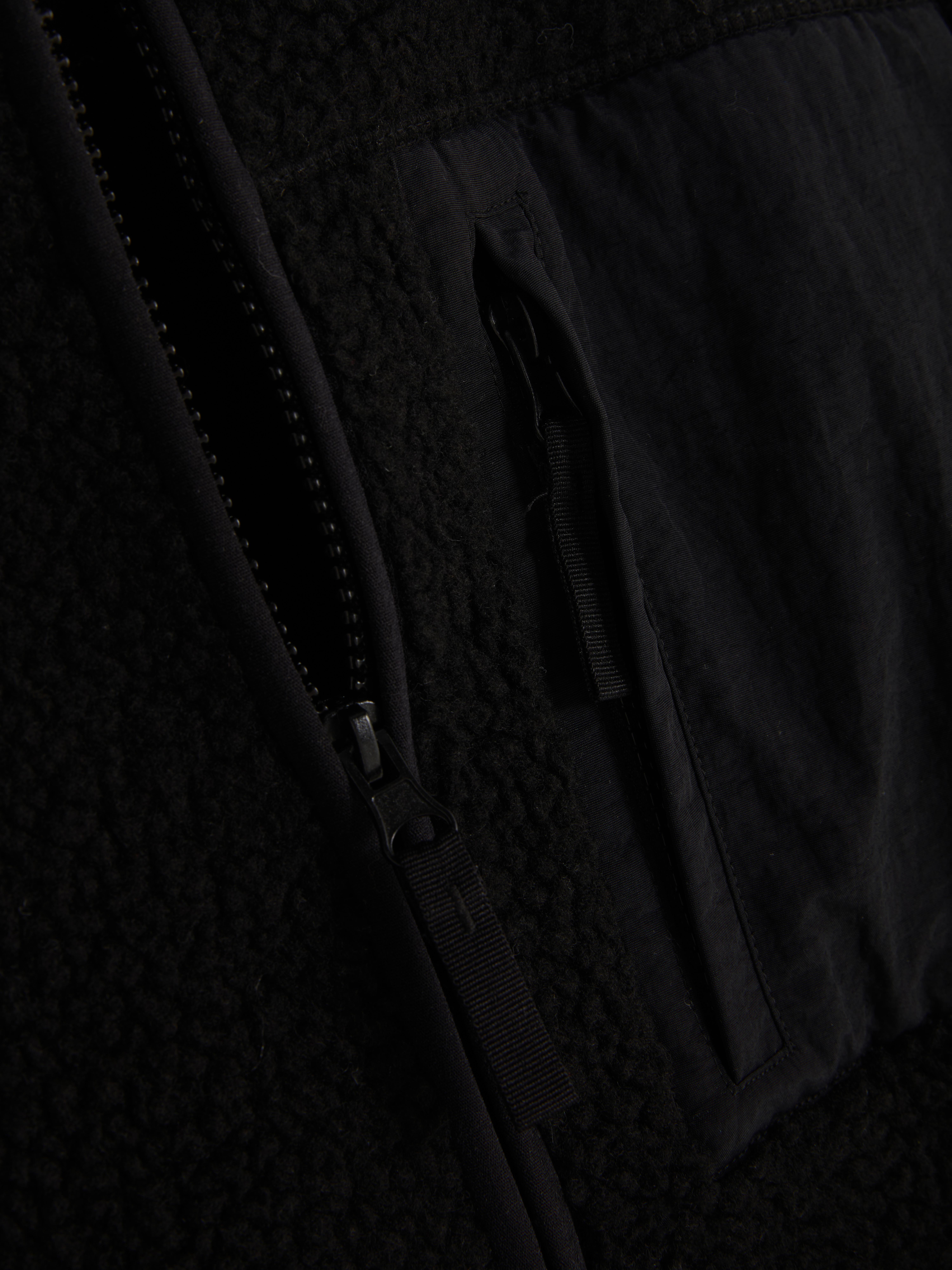 Chaqueta de piel de borrego sintética con cremallera