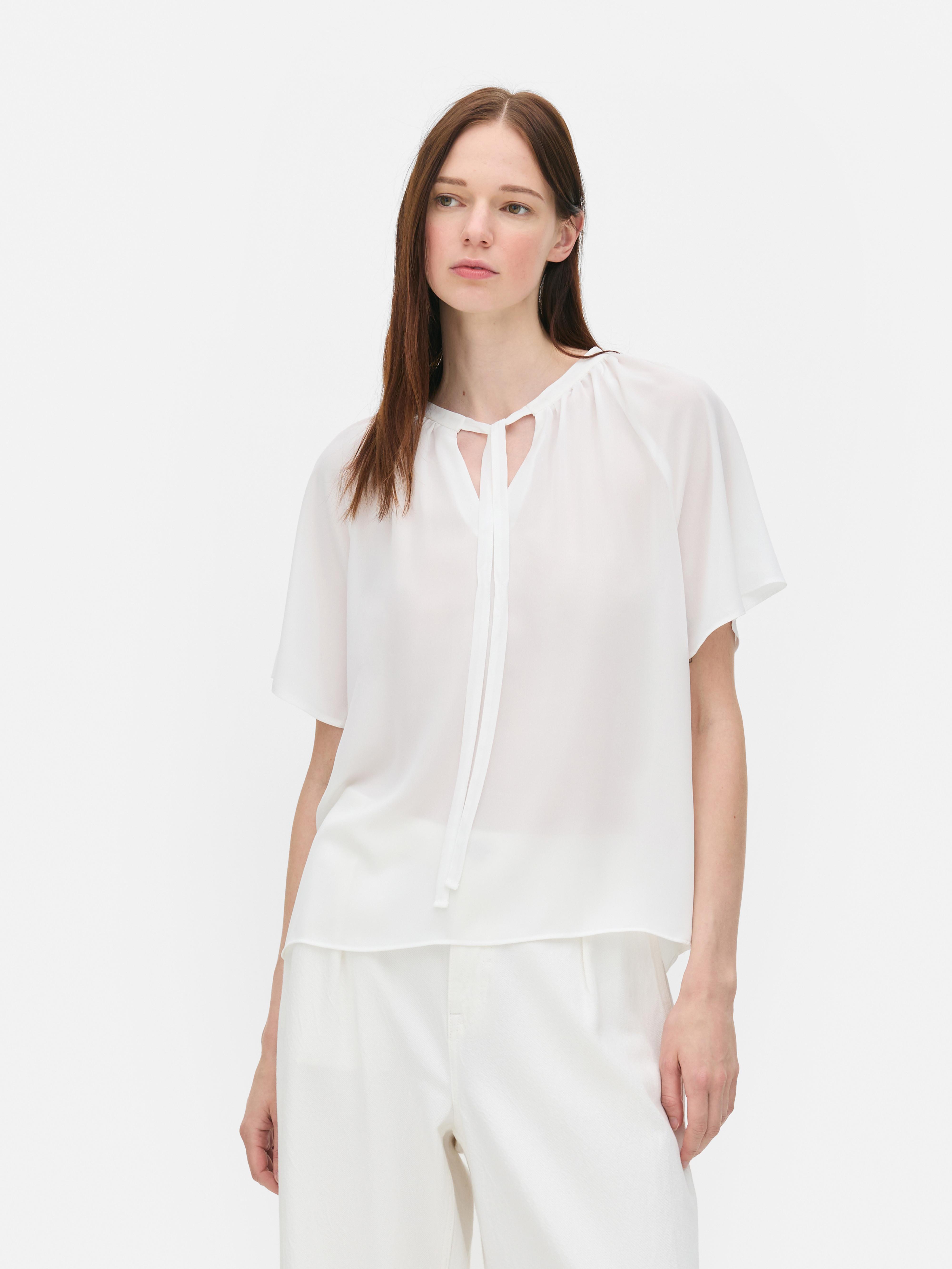 Women's White Tie Neck Blouse | Primark