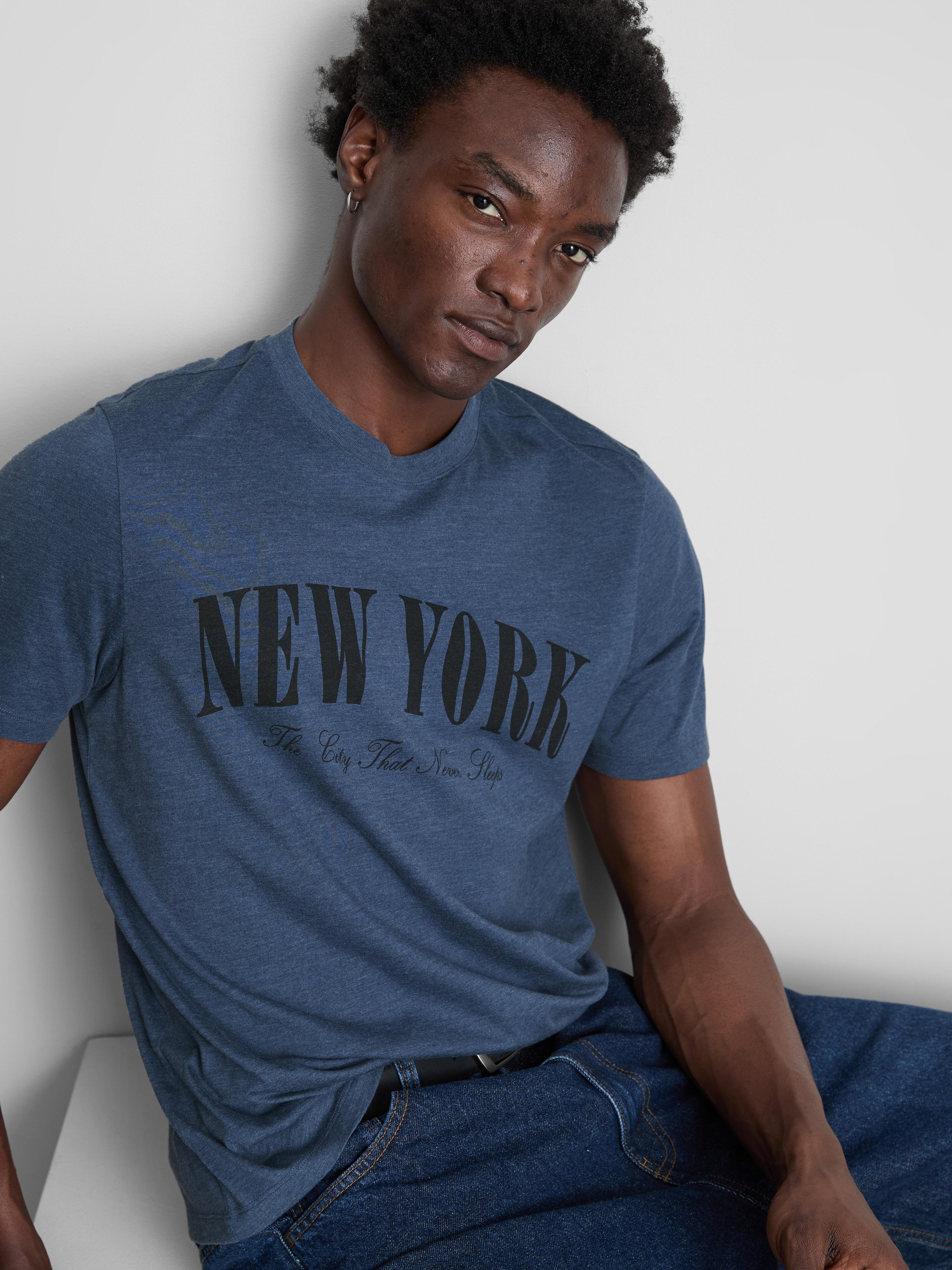 Men's Mid Blue New York T-Shirt