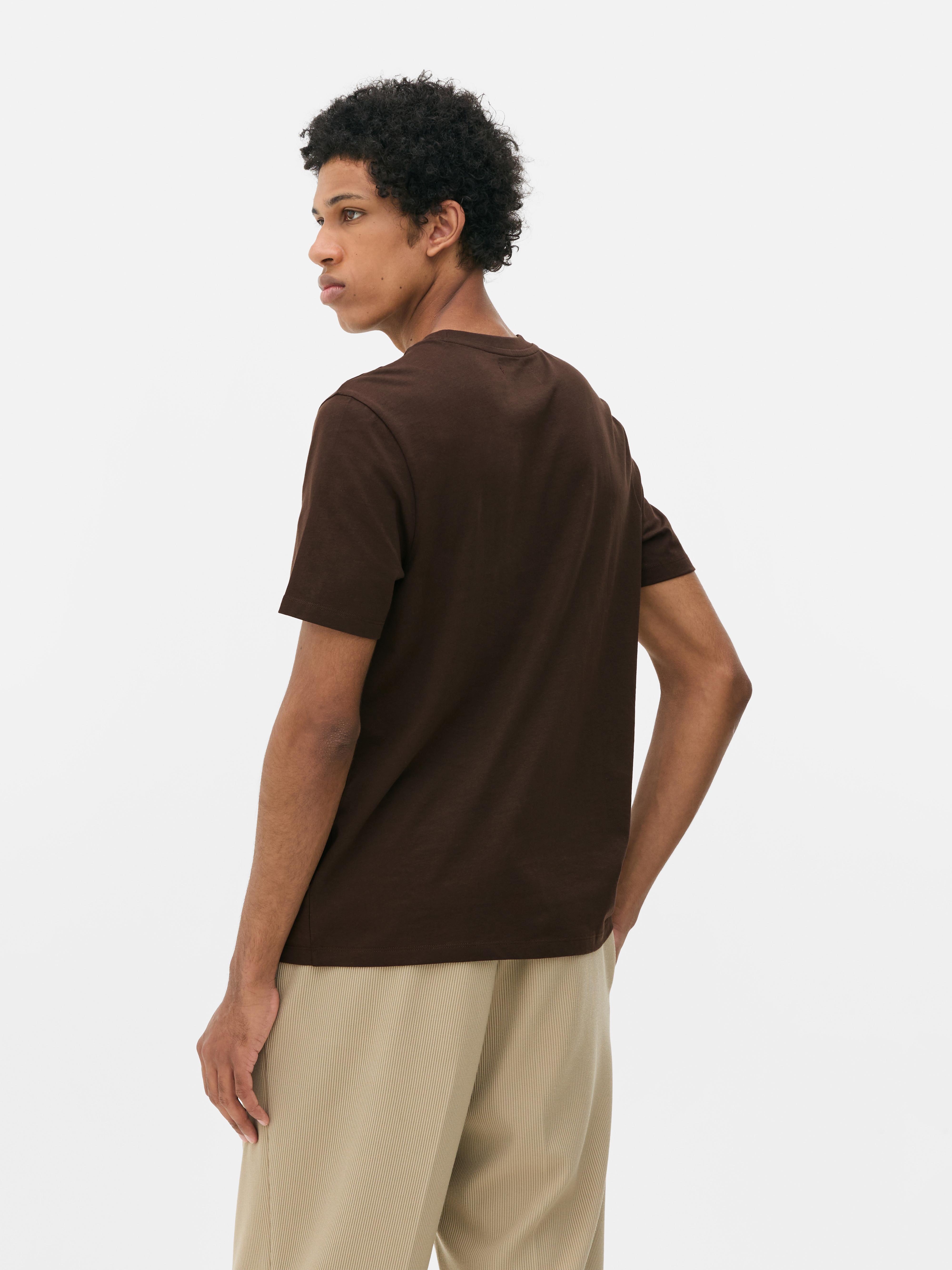 Men's Brown Car Wheel Graphic Short Sleeve T-Shirt