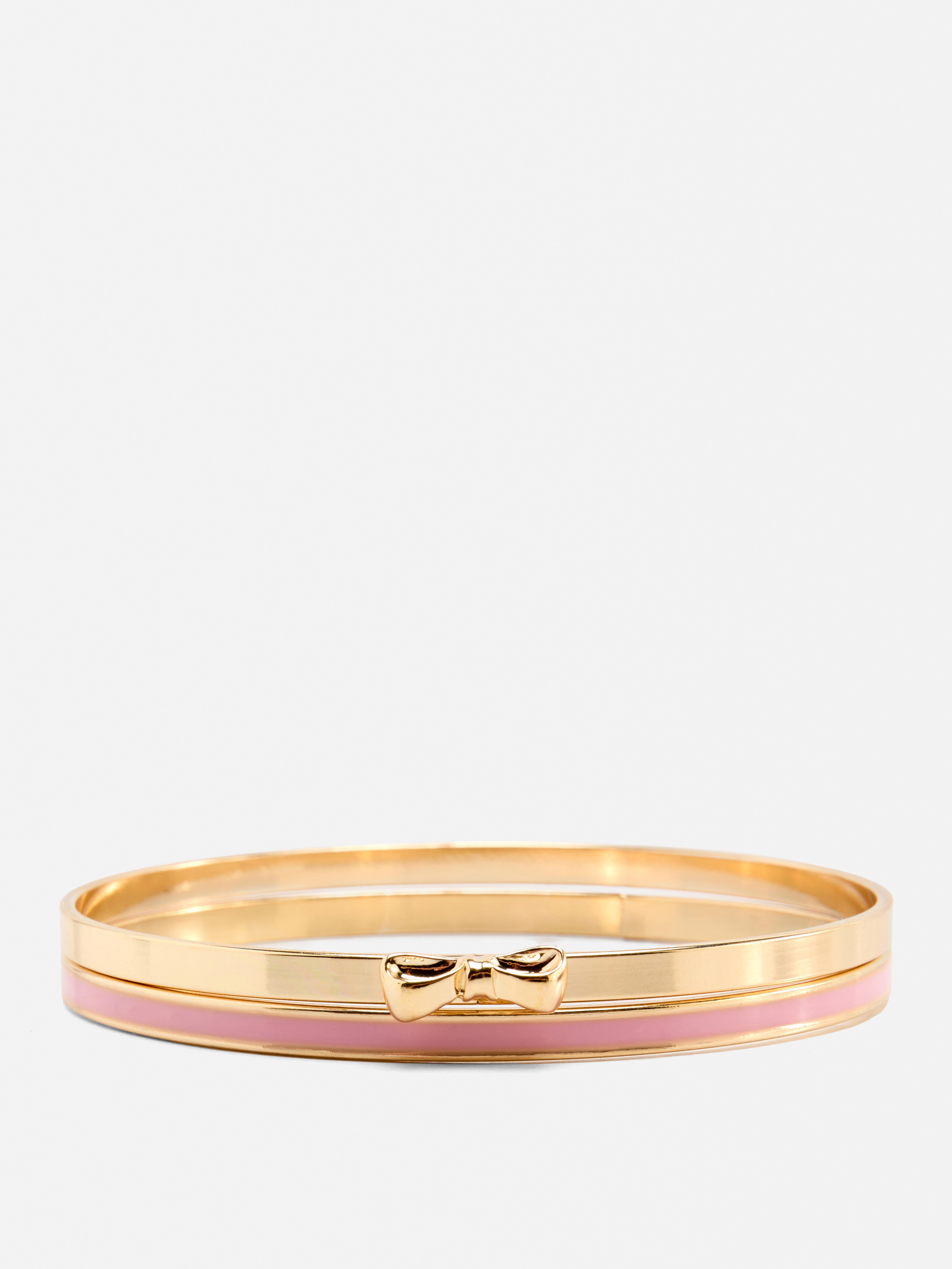 2-Pack Bow Bangle Bracelets