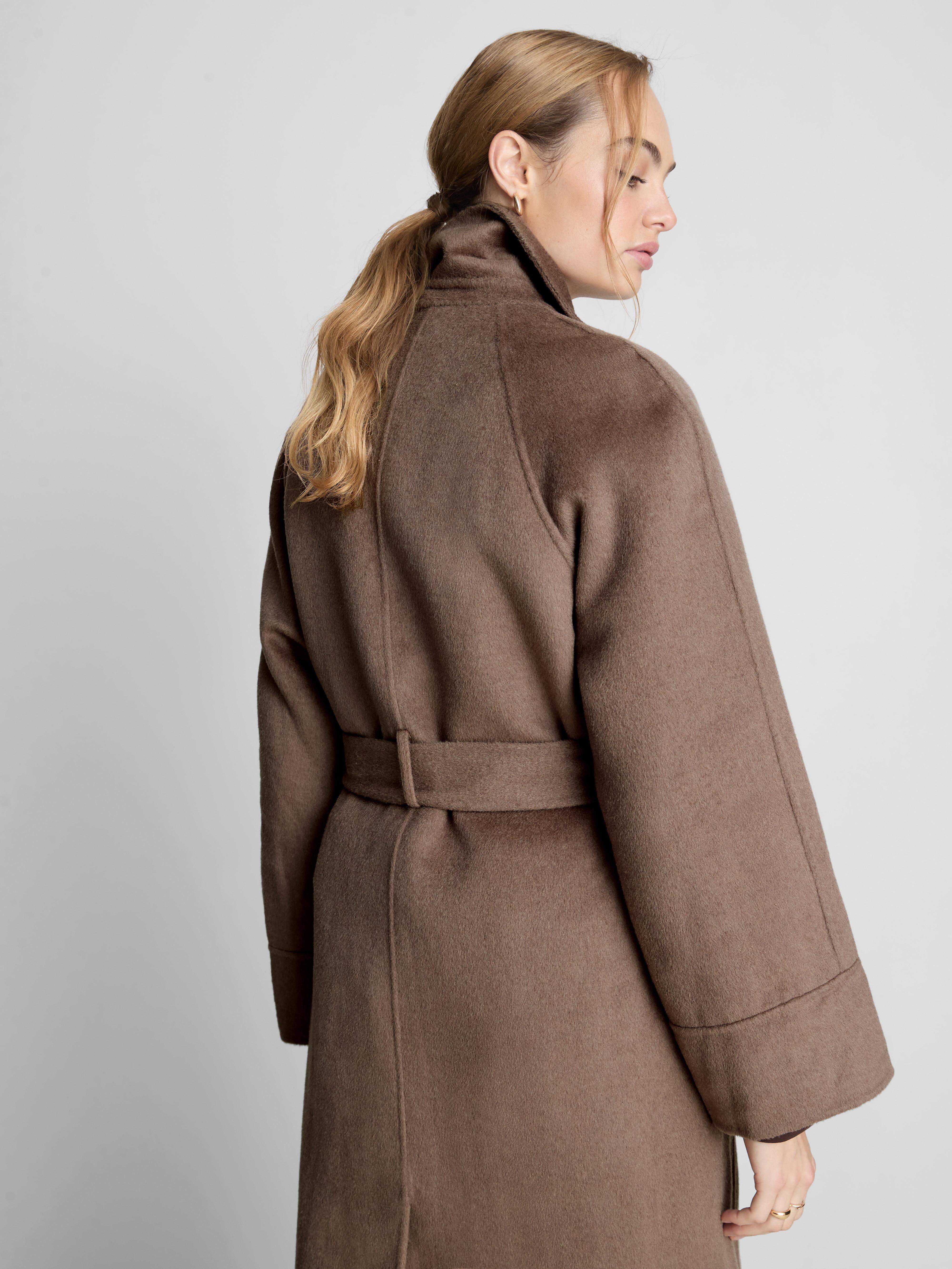 The Edit Wool Blend Longline Wrap Coat