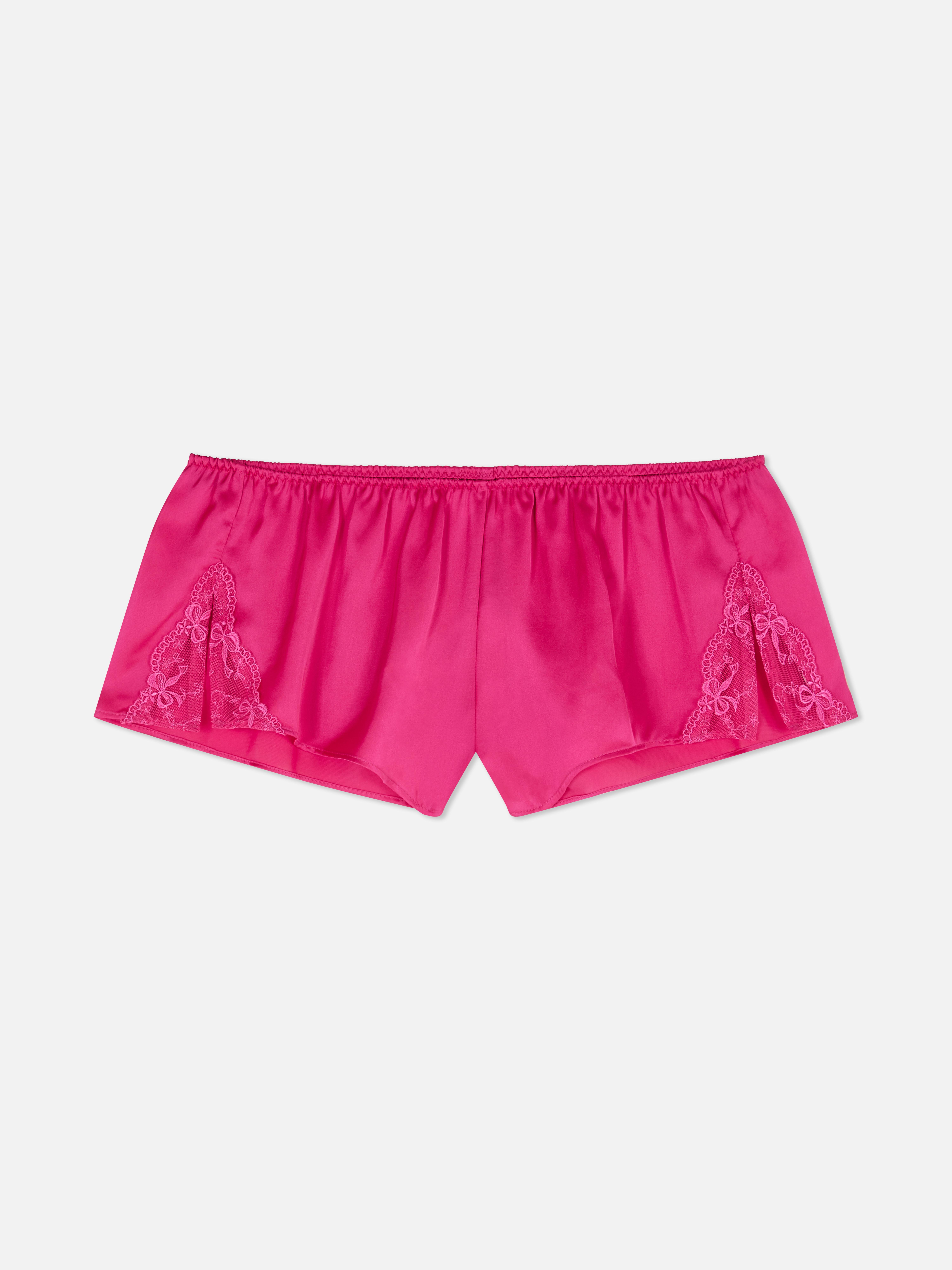 Lace Detail Satin Shorts