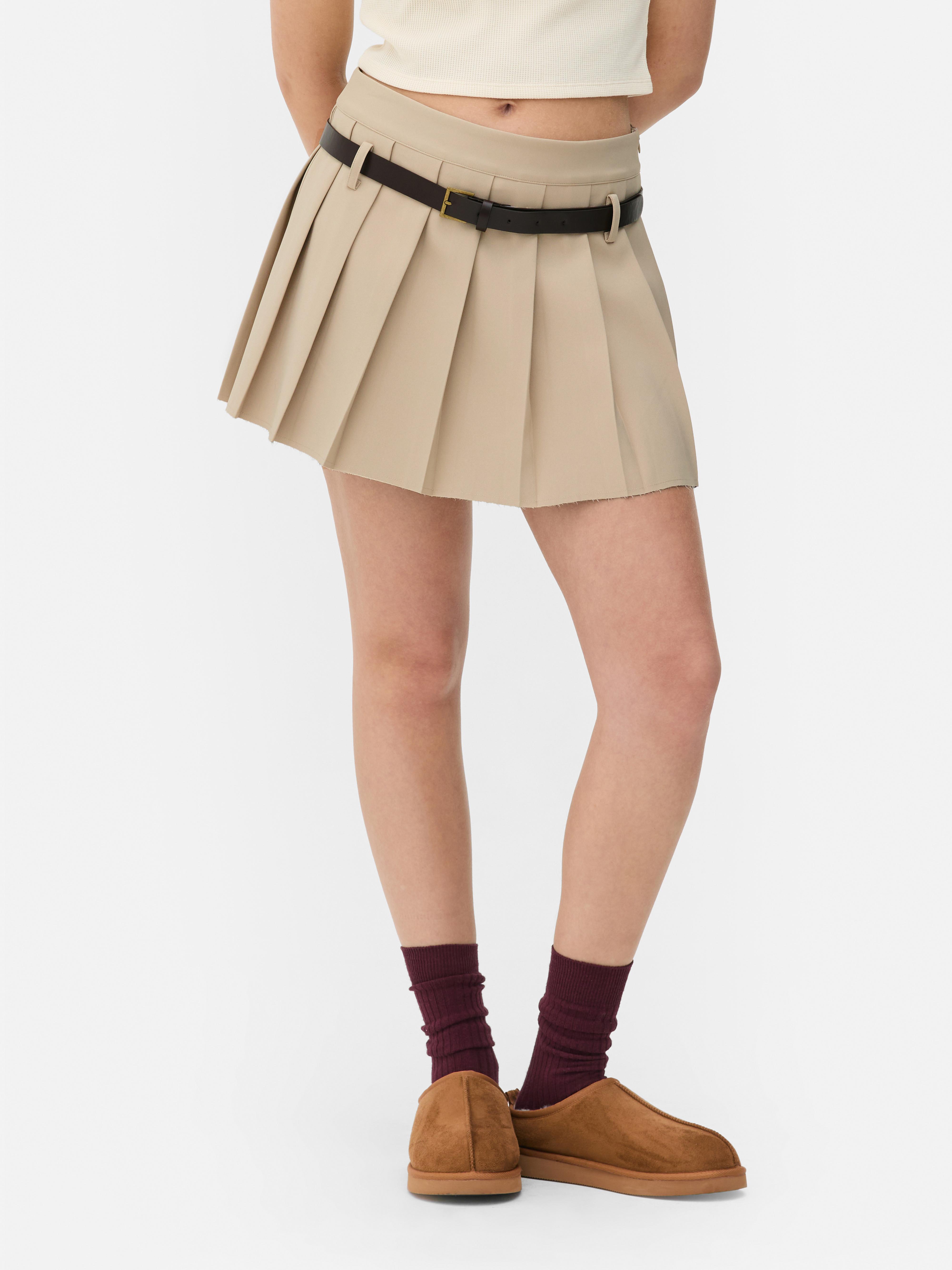 ★KASHIKO★PLEATS POCKET BELT MINI SKIRT Amazon.com: Kawaii Pleated Skirts for Women Jean Cargo Skirt