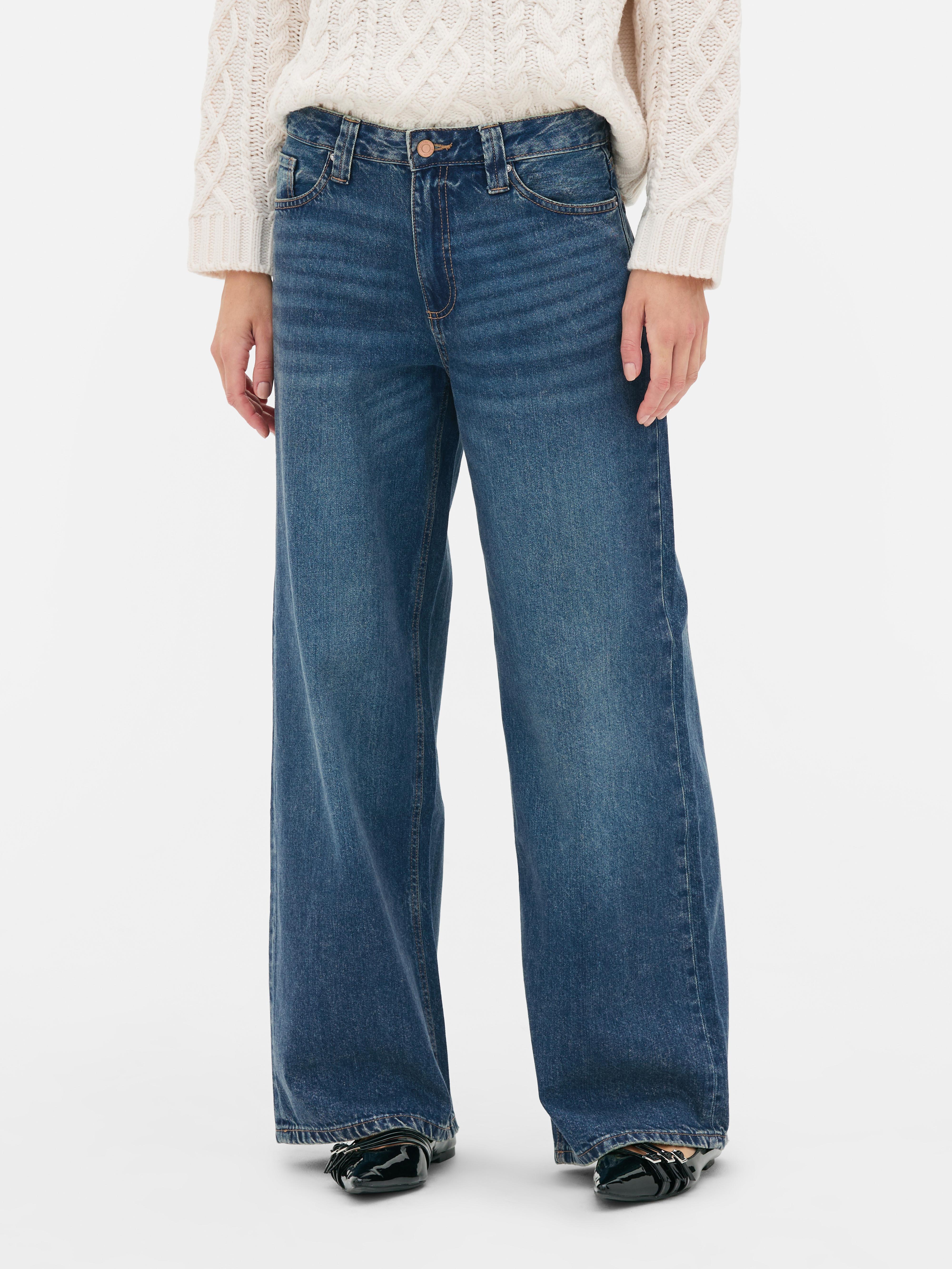 Baggy jeans met halfhoge taille Rita Ora Indigoblauw