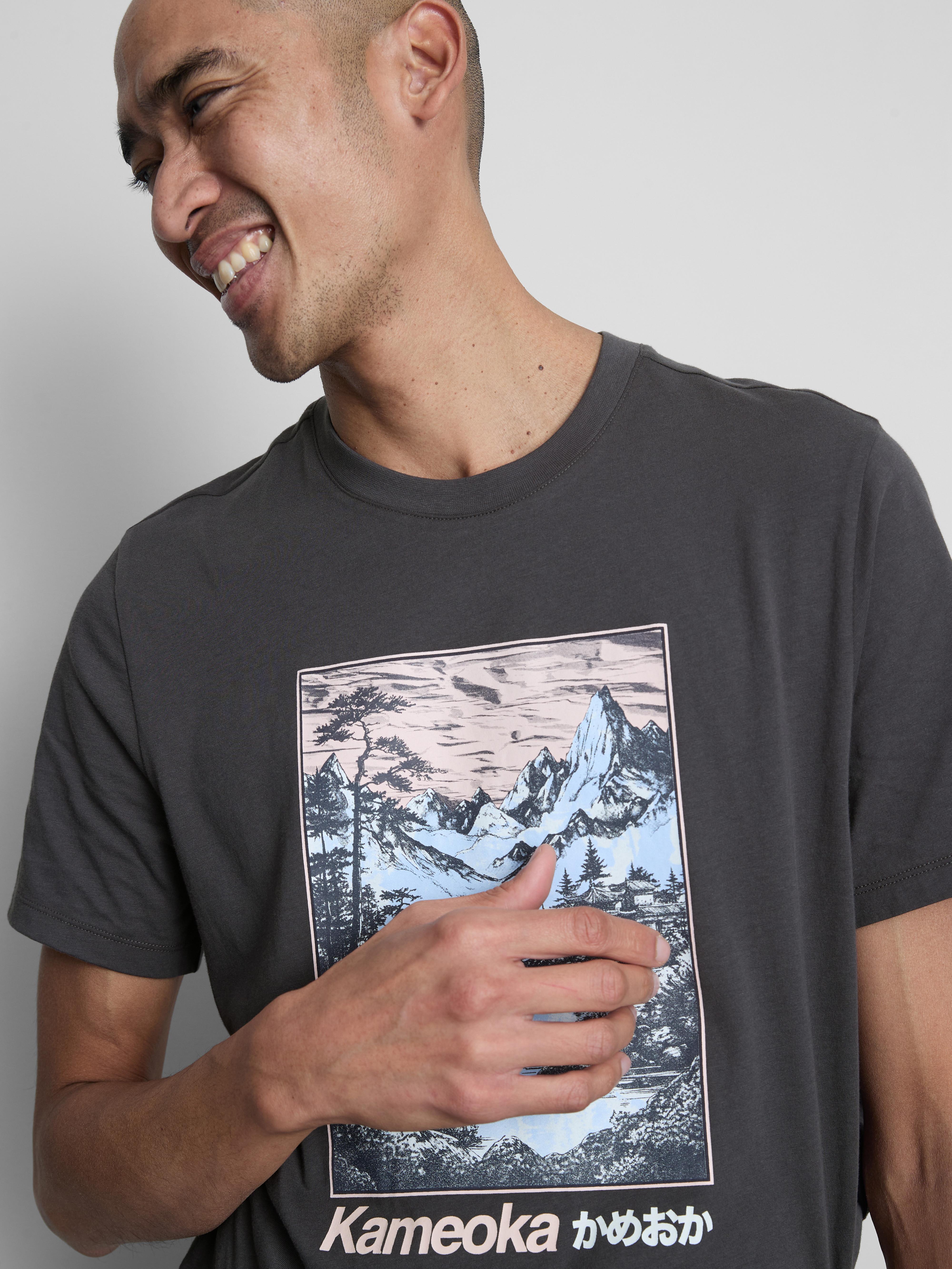 Men's Charcoal Kameoka Graphic T-Shirt
