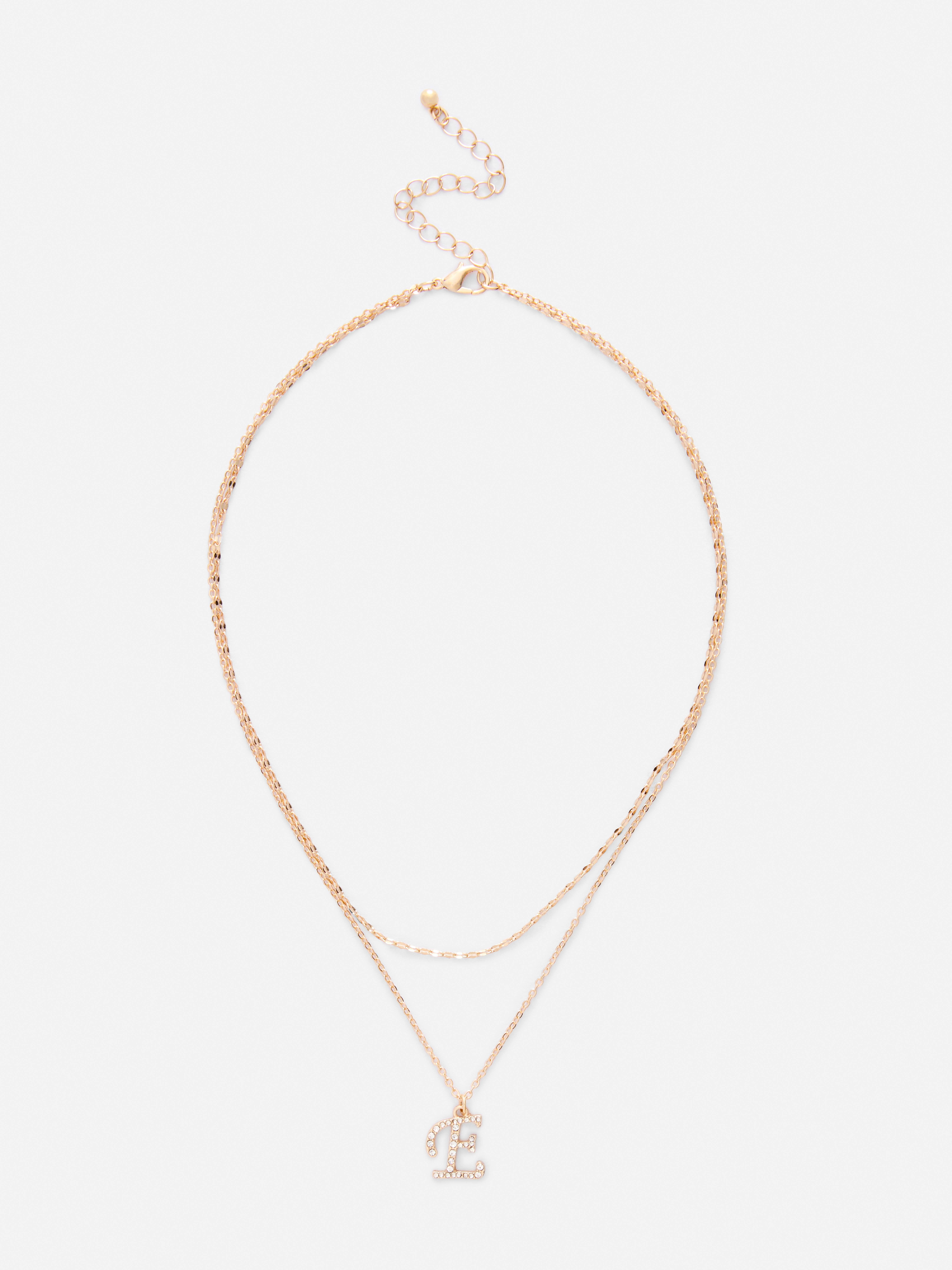Collier à strass et initiale