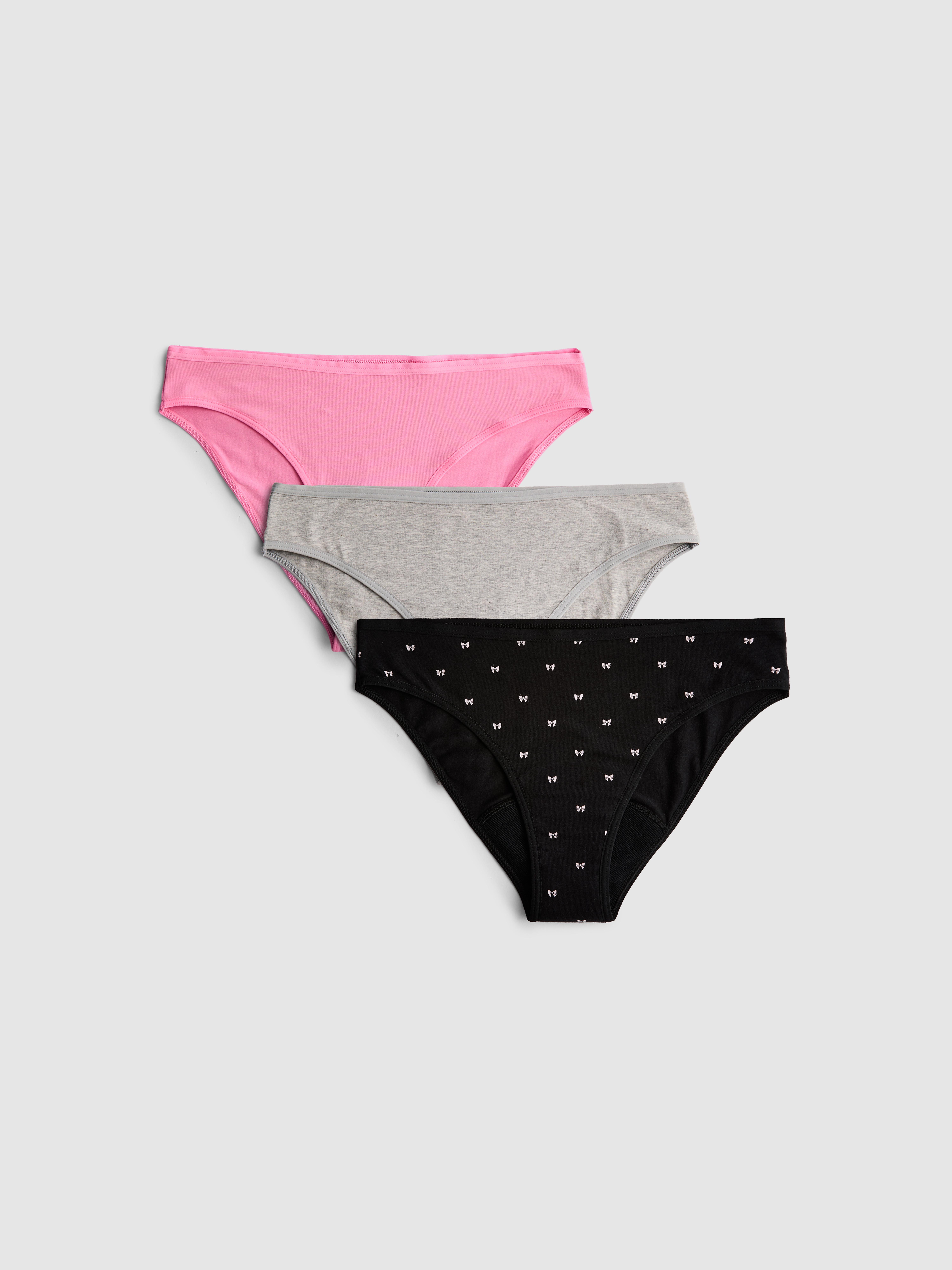 3pk Cotton Mini Brief Period Pants
