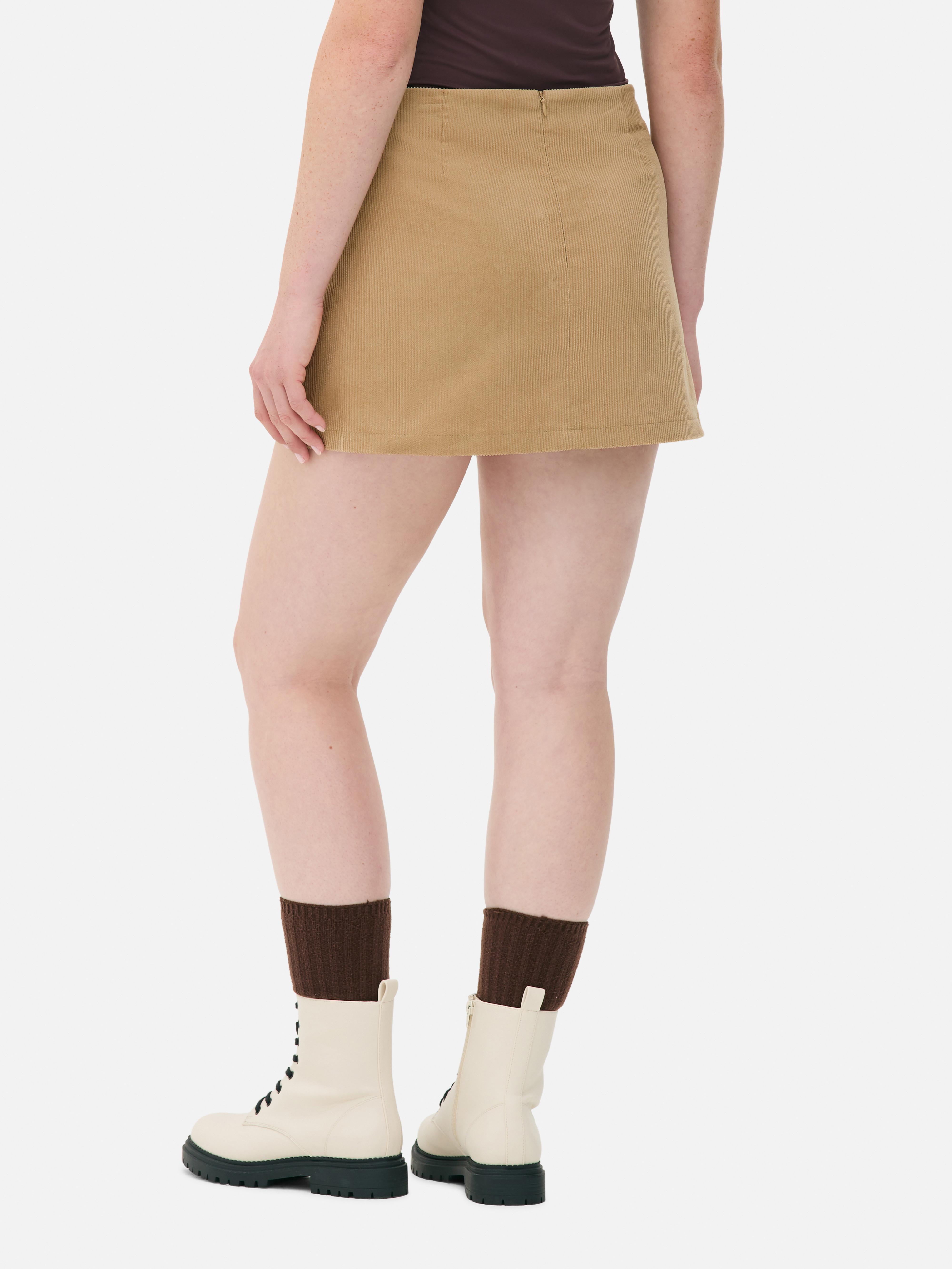 Mini krilo iz bombažnega rebrastega žameta