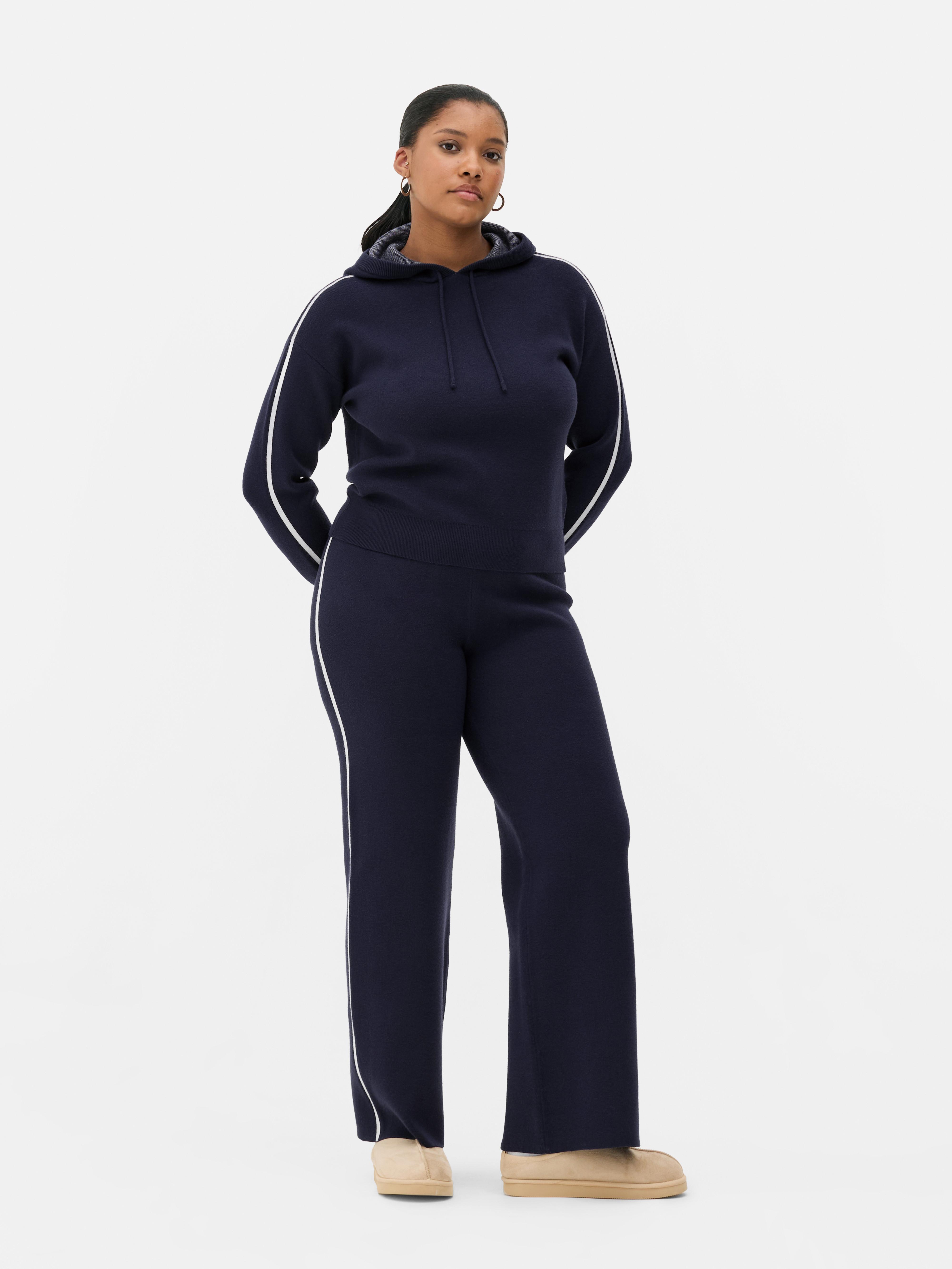Sudadera con capucha con cordón y rayas laterales