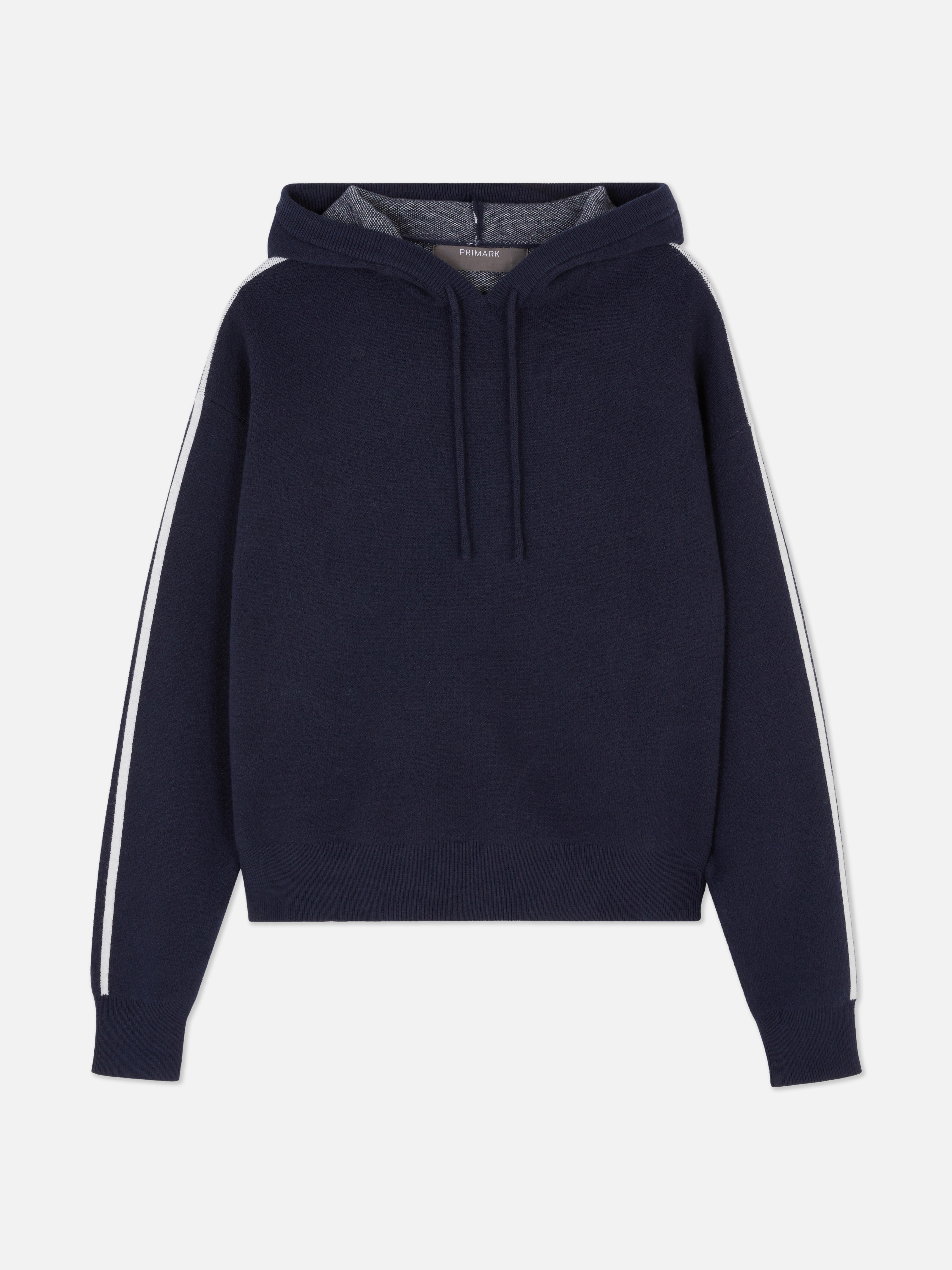 Sudadera con capucha con cordón y rayas laterales