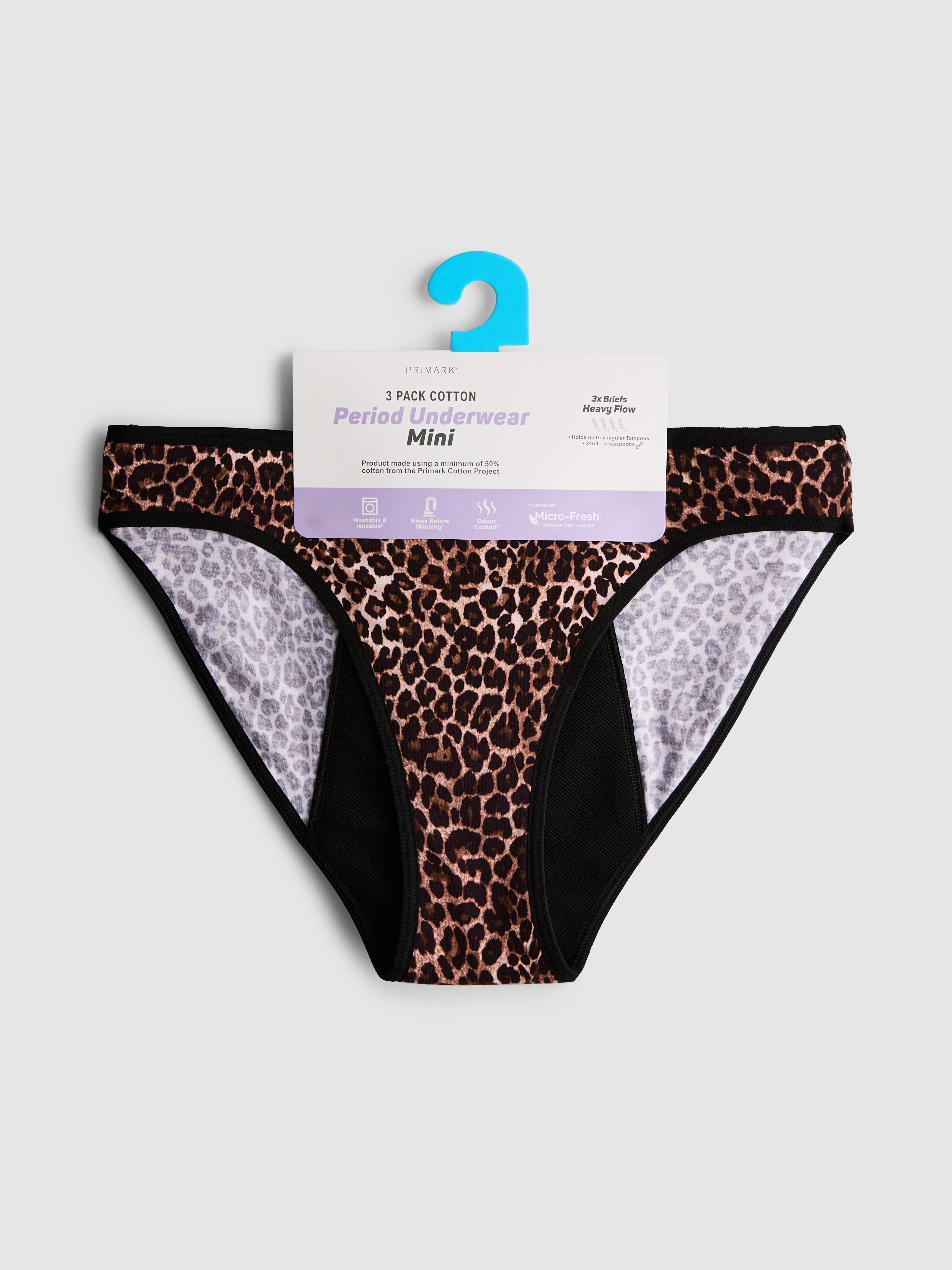 3 bavlněné mini menstruační kalhotky