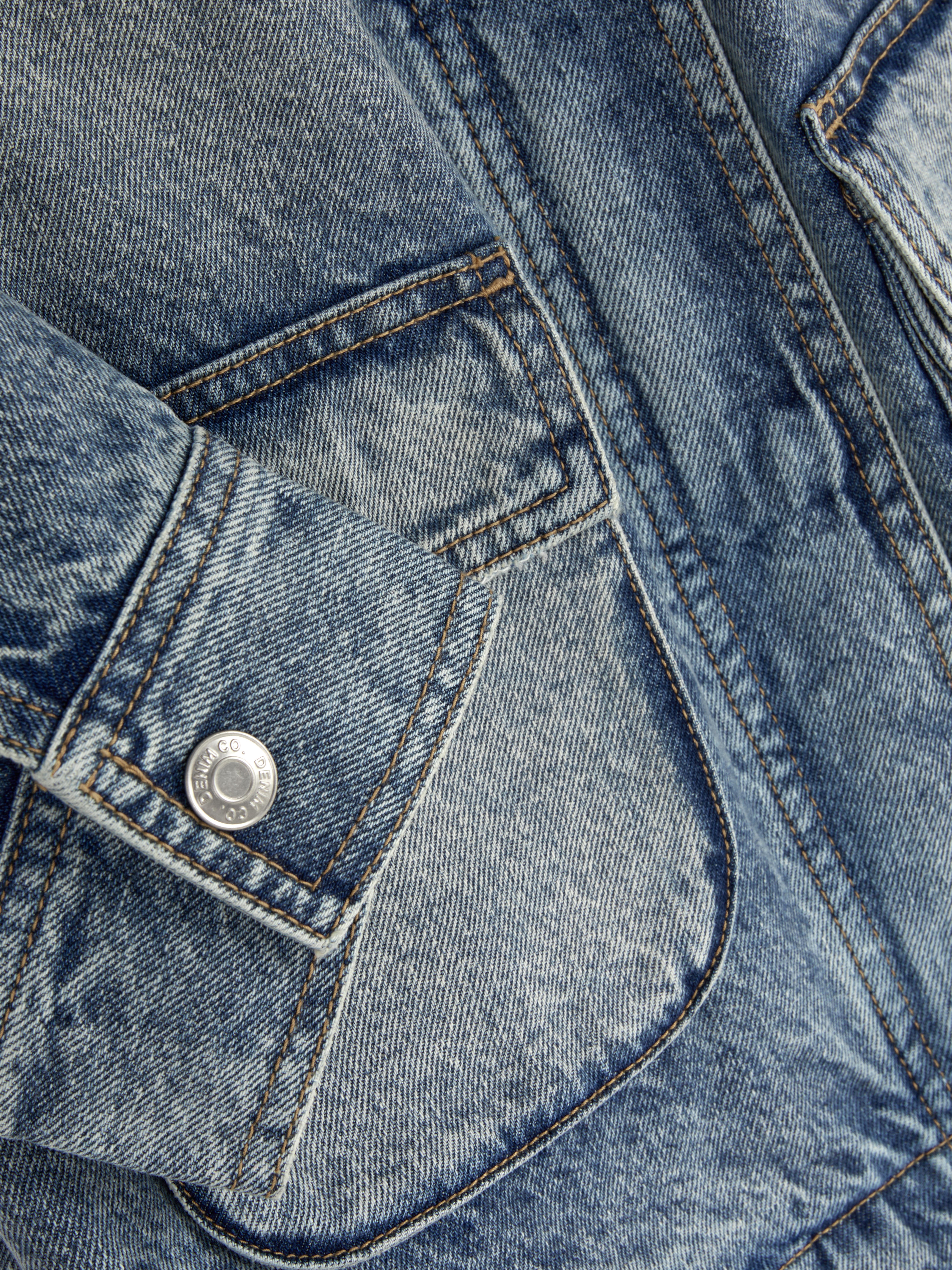 Chaqueta en denim con cuello de PU de Rita Ora