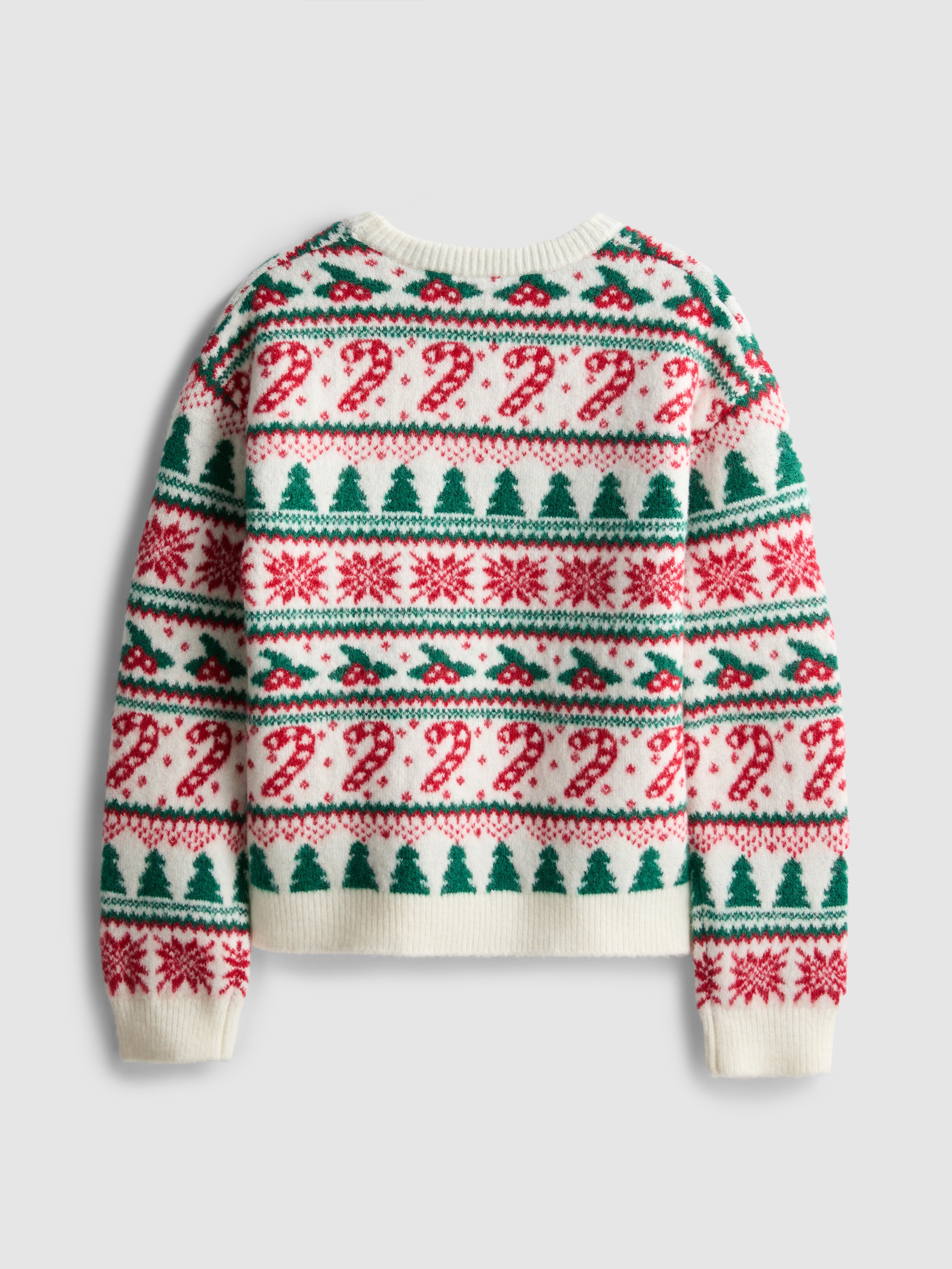 7-15yrs | Kid's Candy Cane Fair Isle Family Christmas Jumper