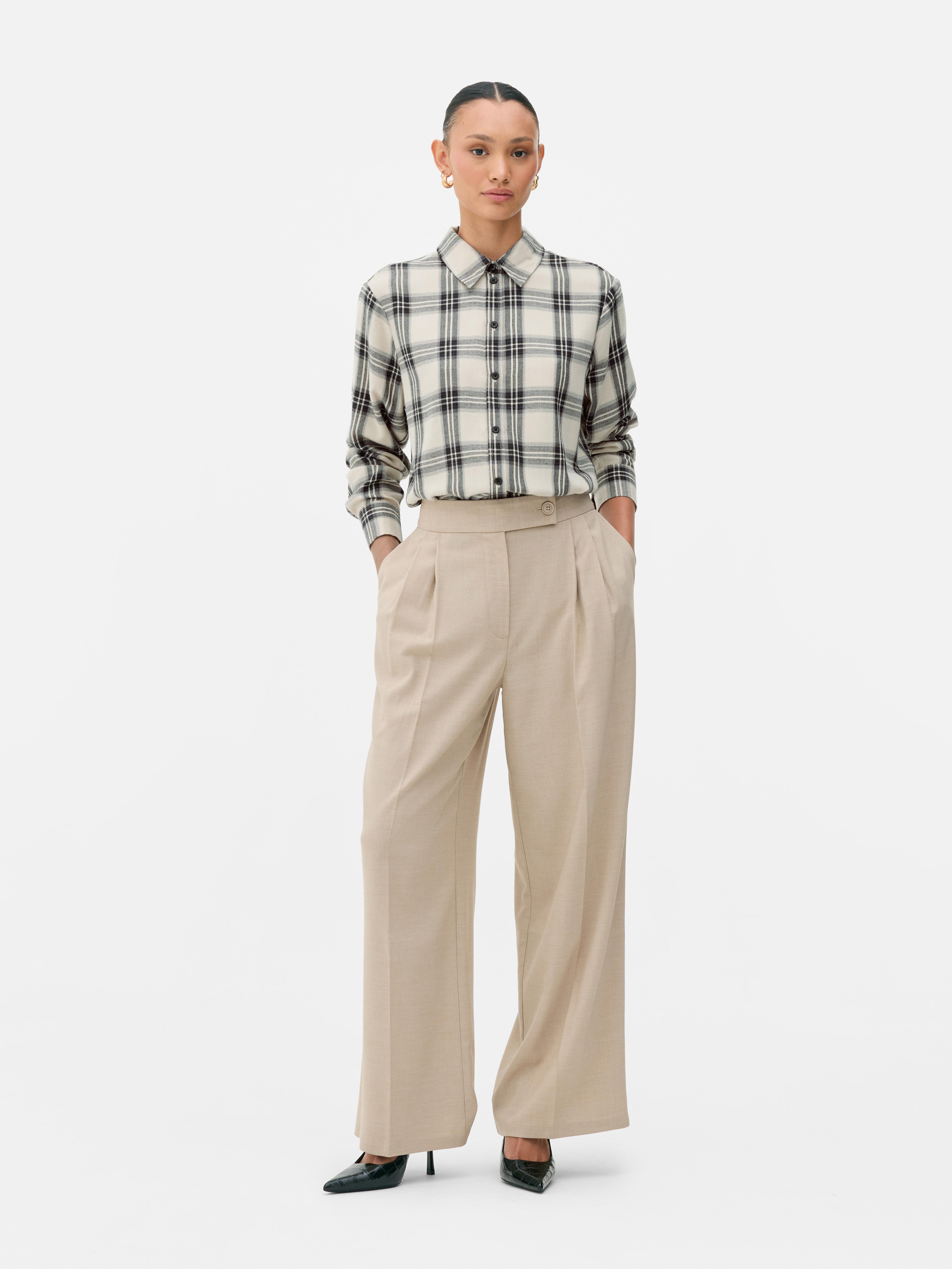 Camisa xadrez clássica Creme
