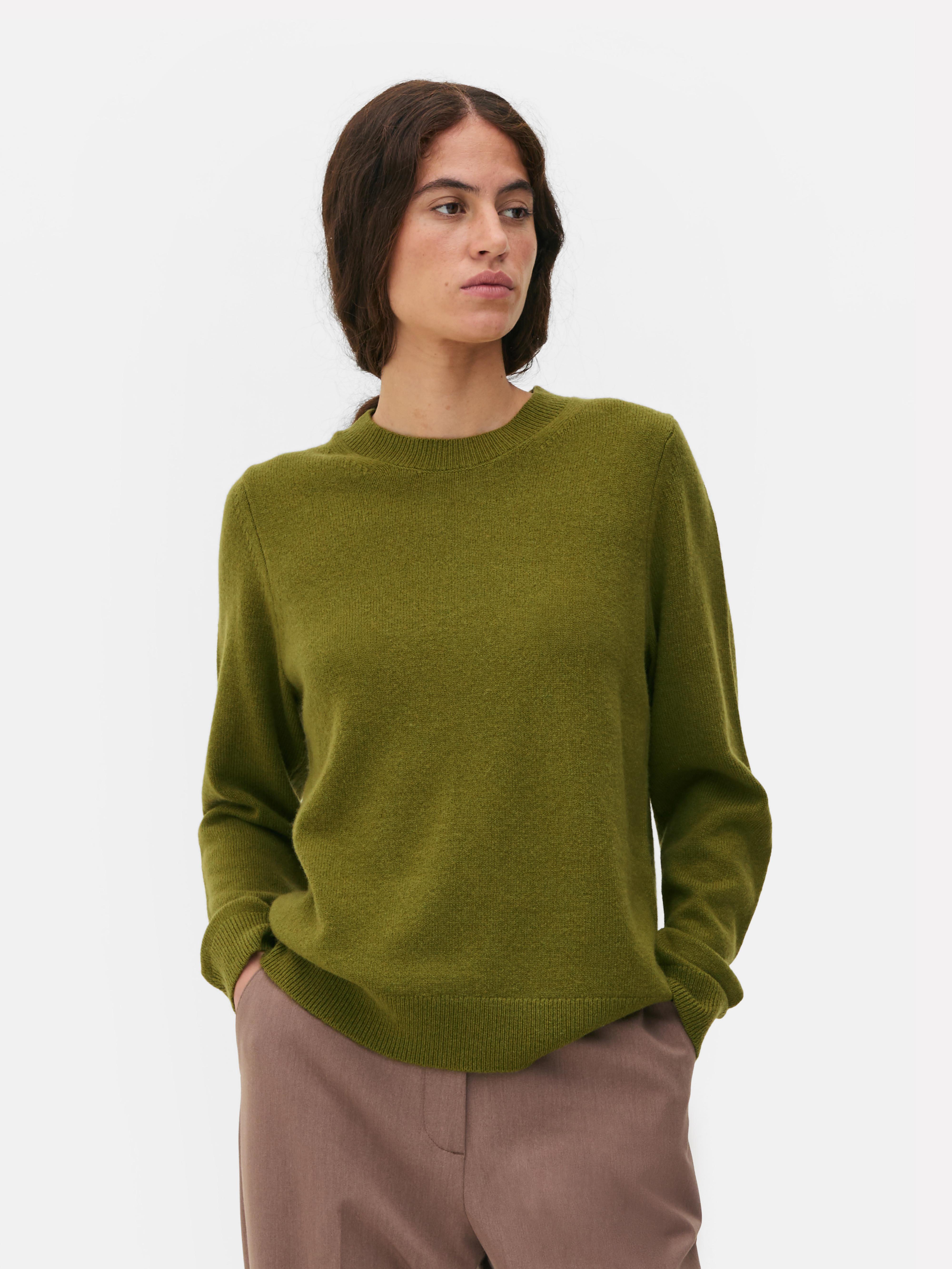 The Edit Luxe Crew Neck Sweater Green