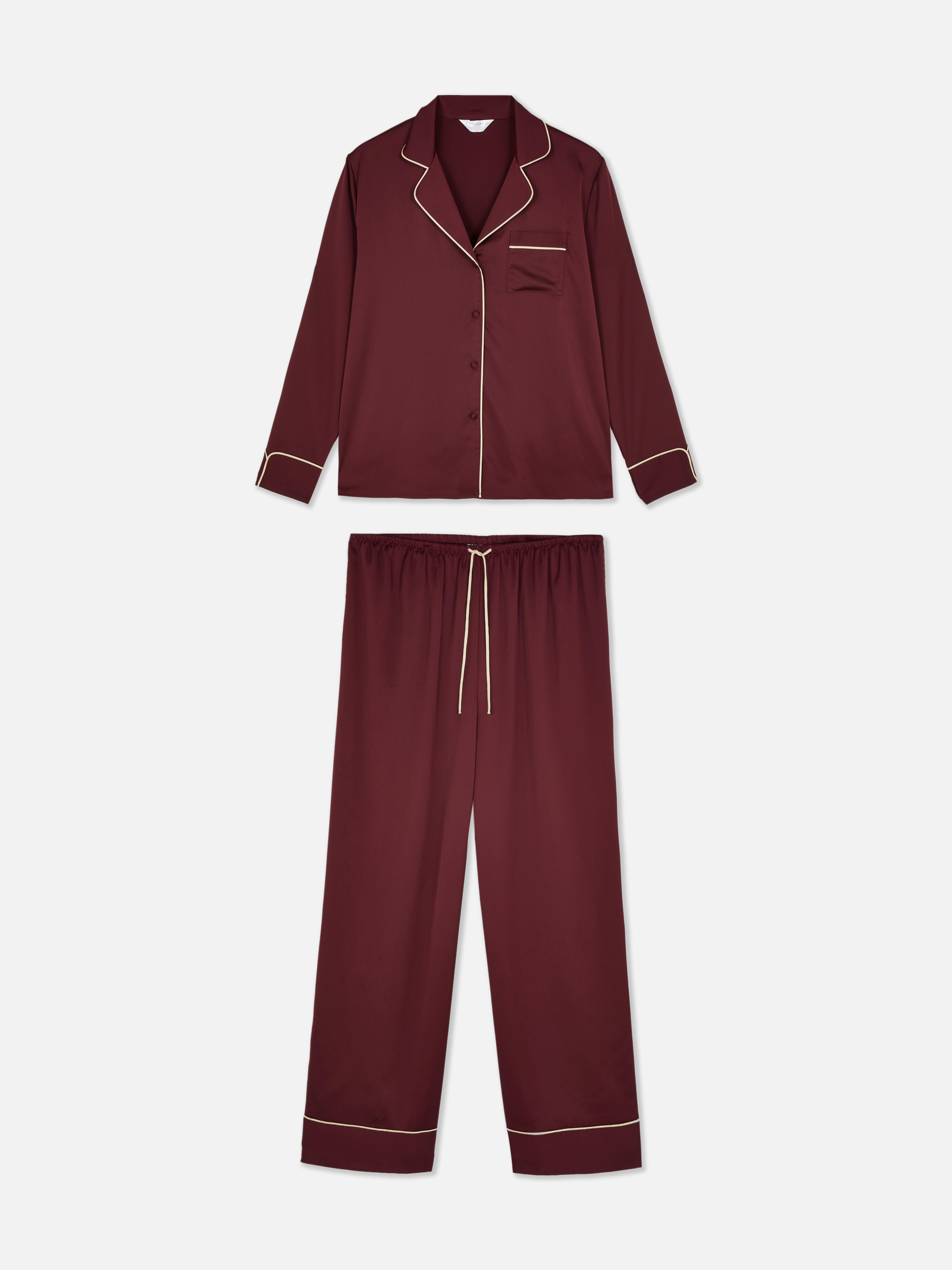 Boyfriend-pyjama met contrastzoom