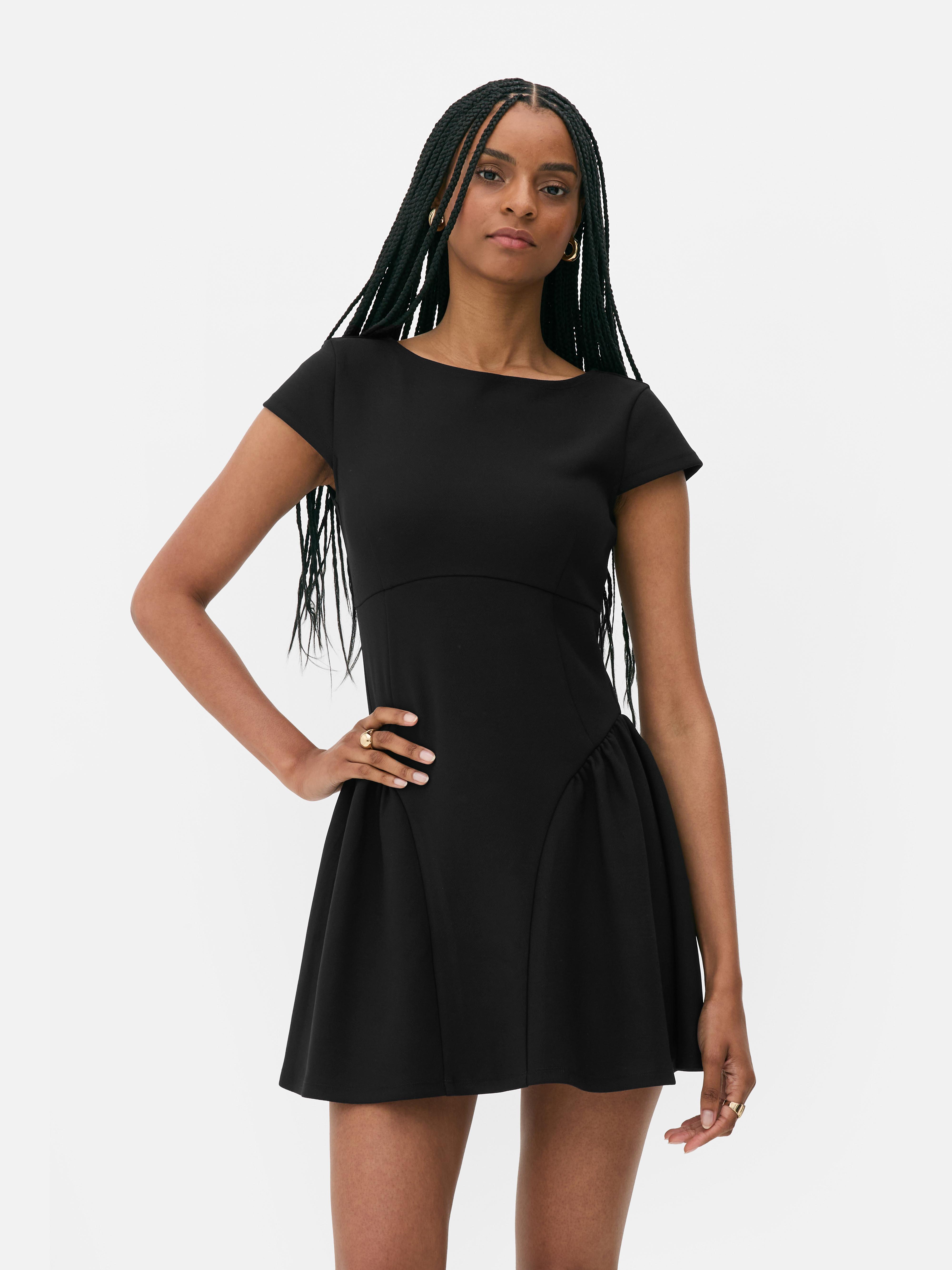 Womens Black Crepe Peplum Mini Dress | Primark