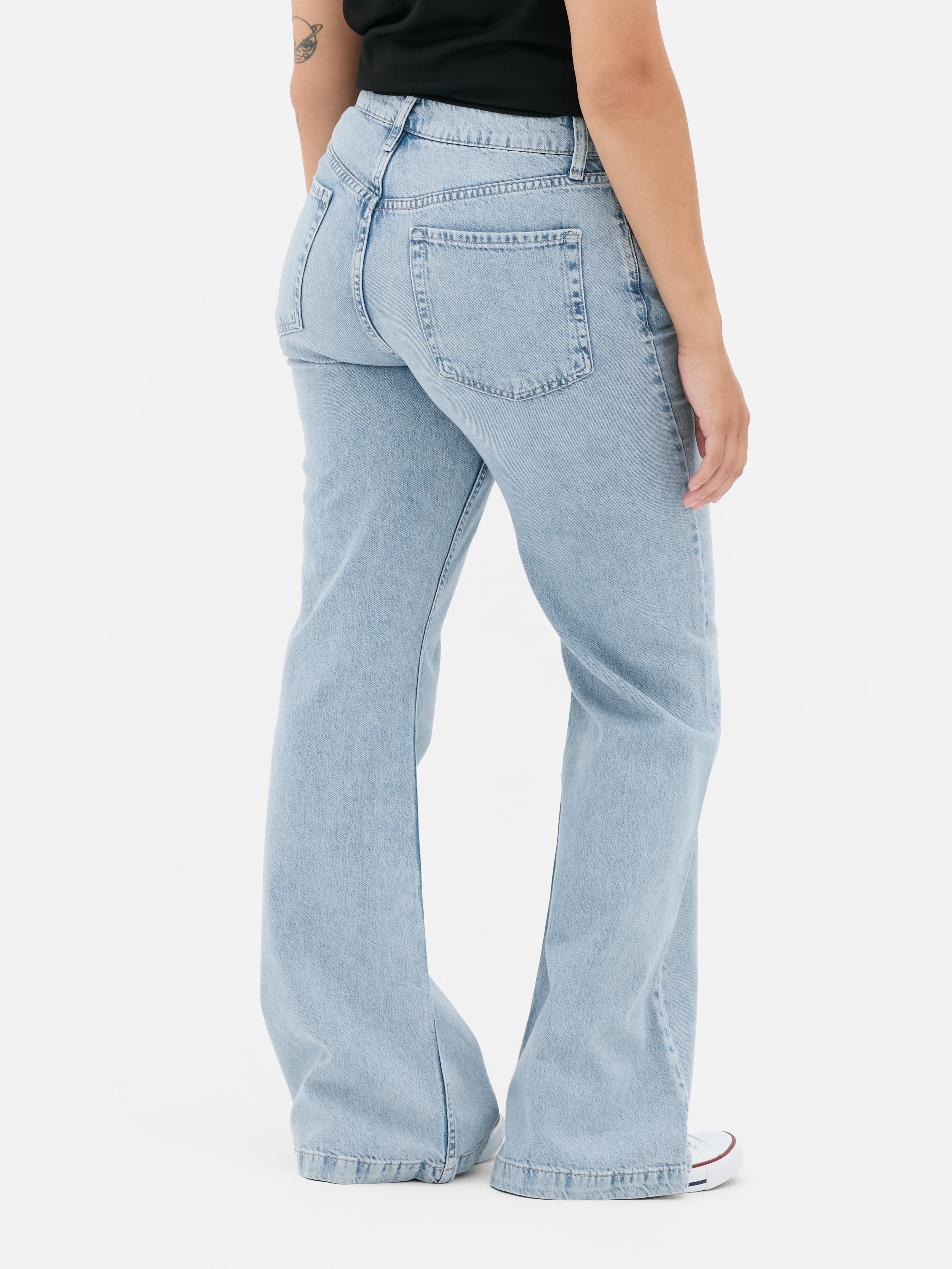 Wijd uitlopende jeans met halfhoge taille