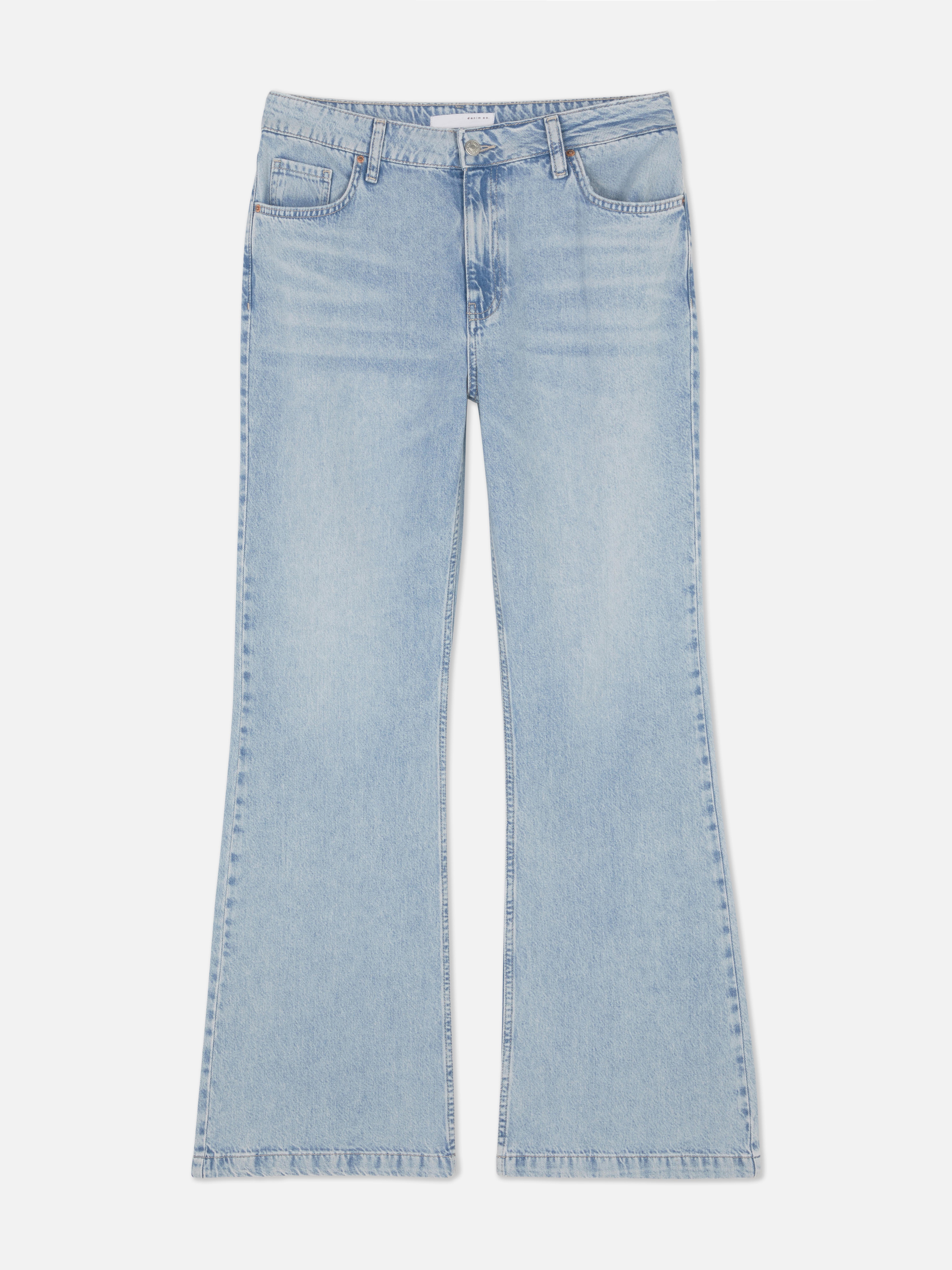 Wijd uitlopende jeans met halfhoge taille