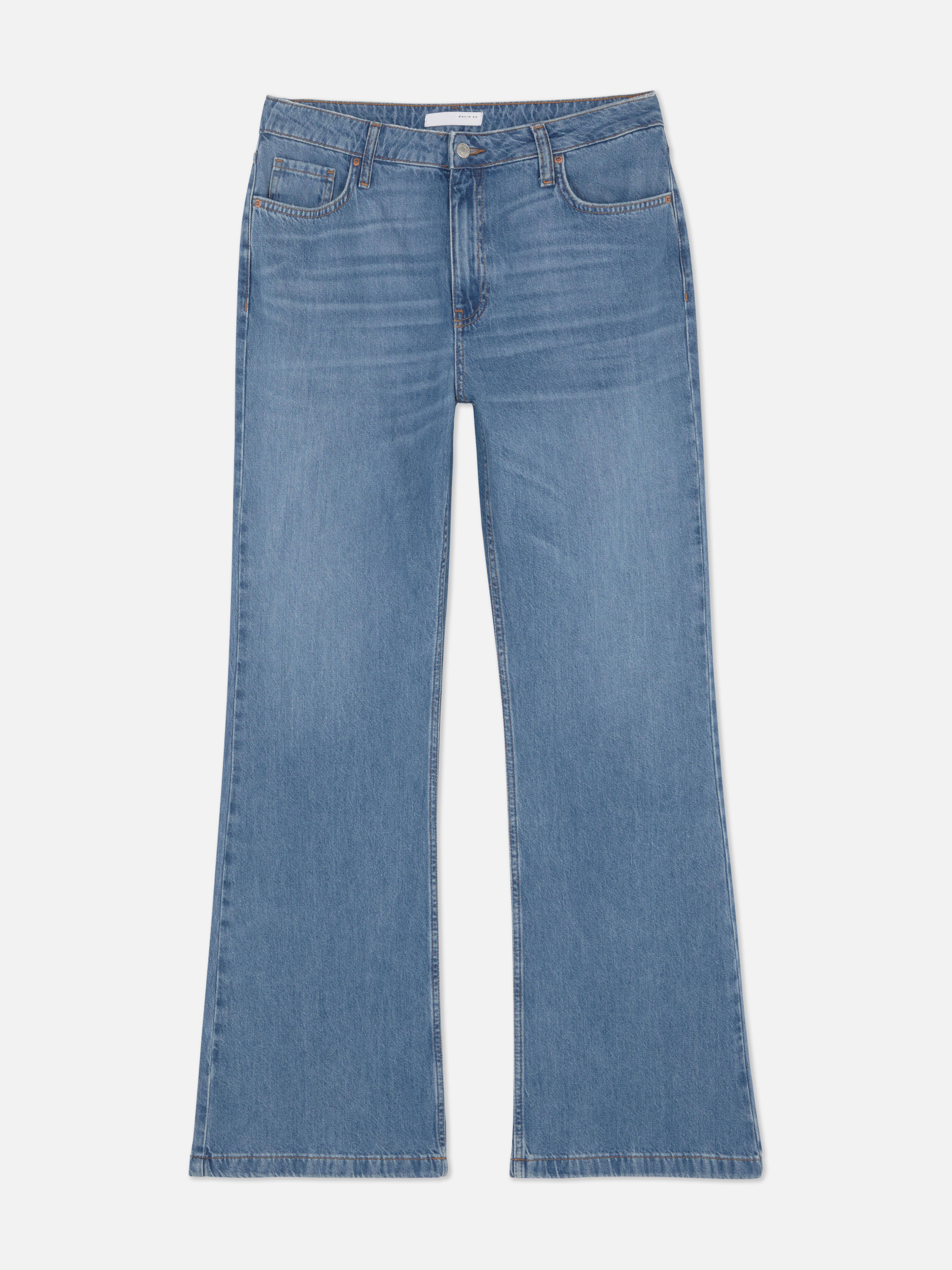 Jeans mit ausgestelltem Bein und mittelhohem Bund
