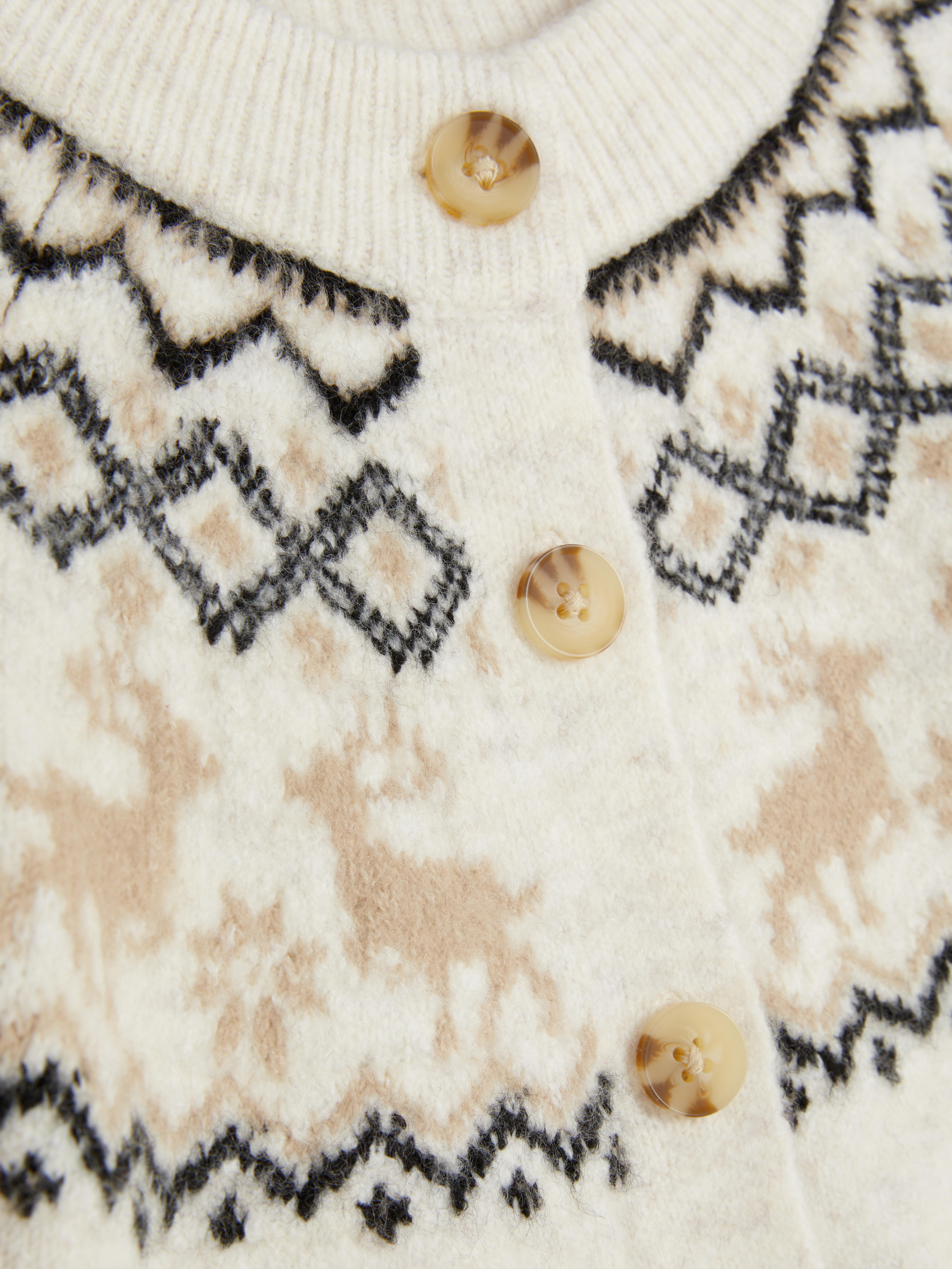 1.5-7yrs | Kid's Reindeer Fair Isle Family Christmas Cardigan