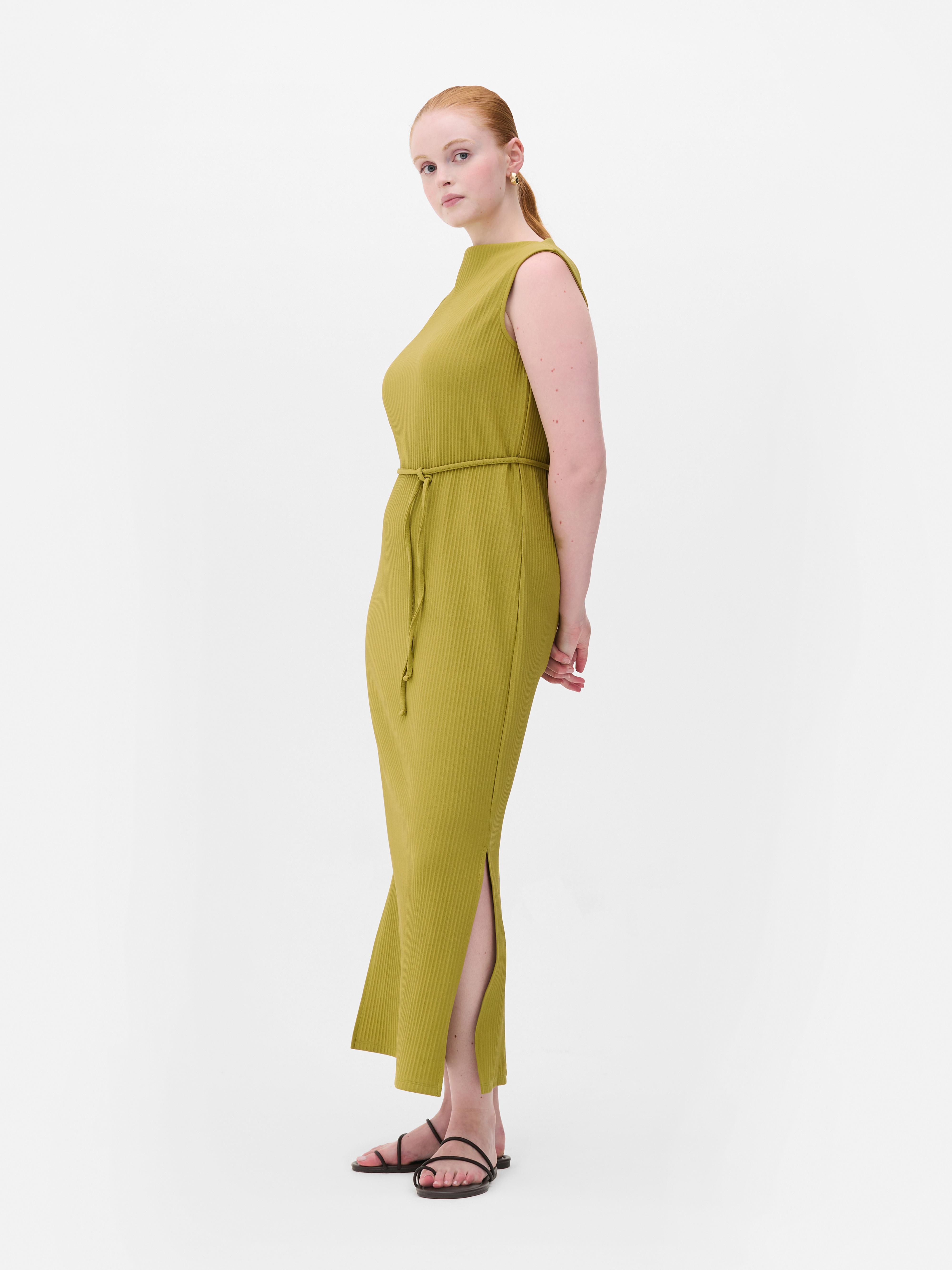 Geripptes Maxi-Säulenkleid
