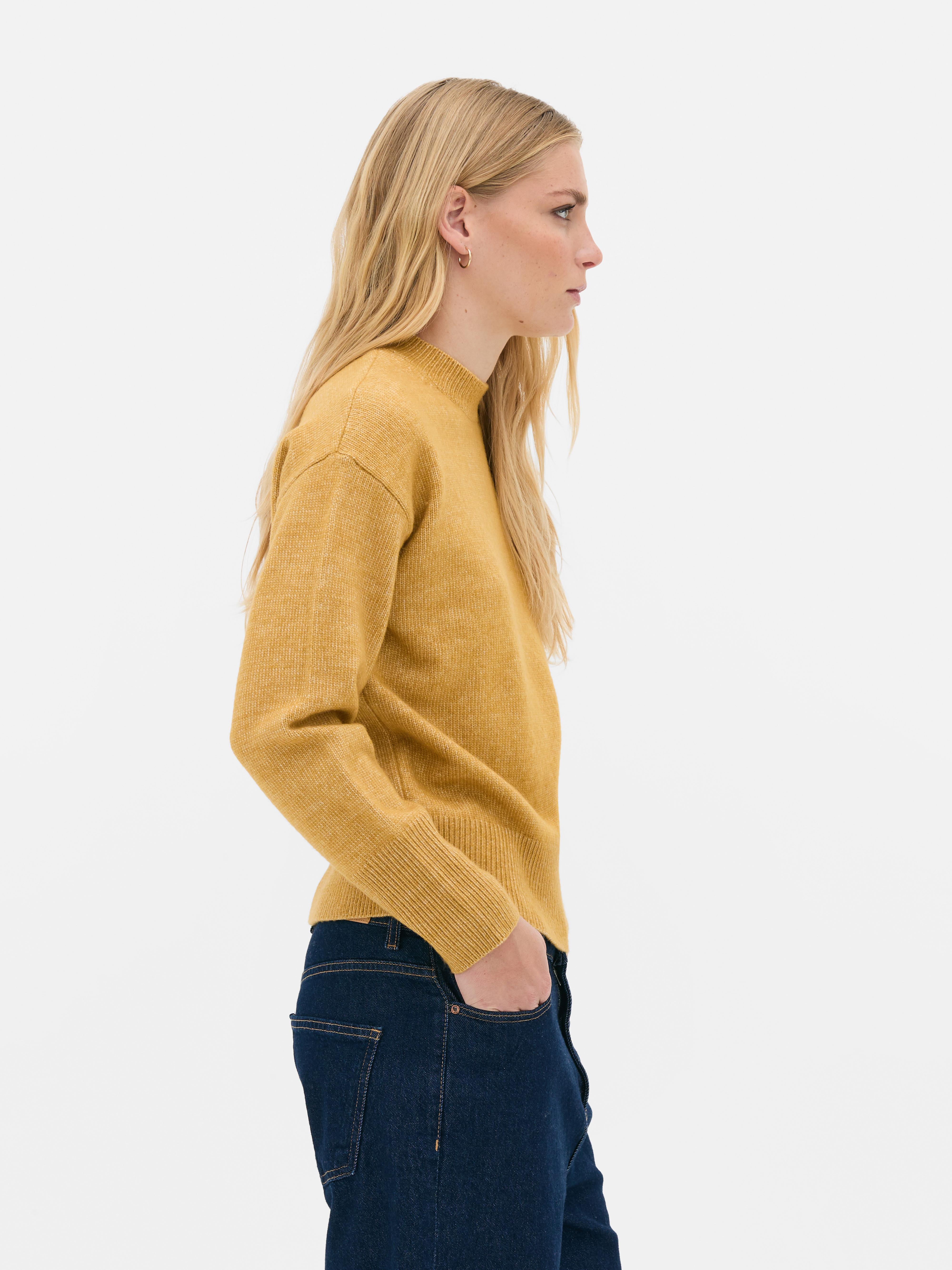 Button Detail Crew Neck Jumper
