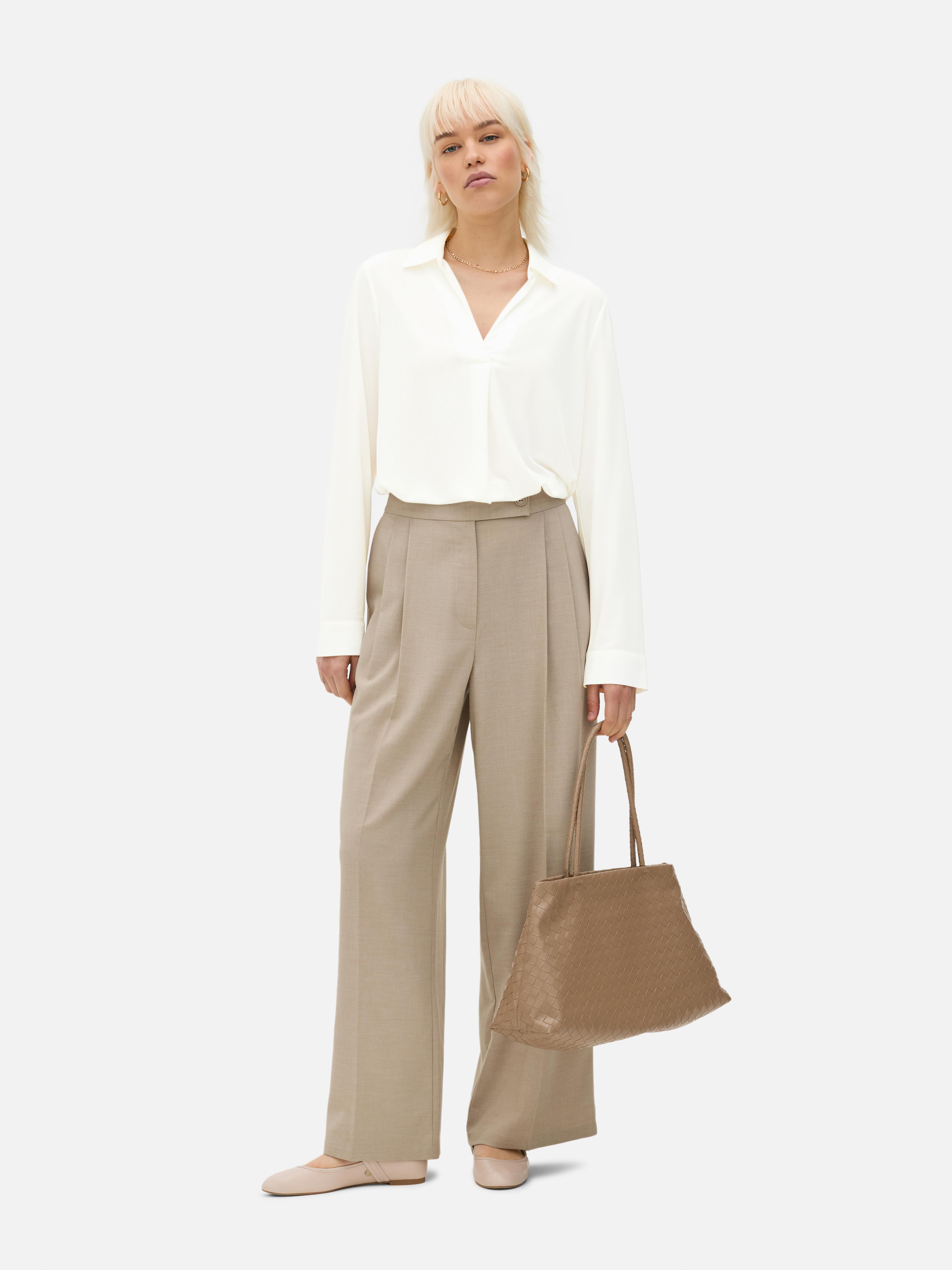 Camisa estilo pulôver malha larga Branco