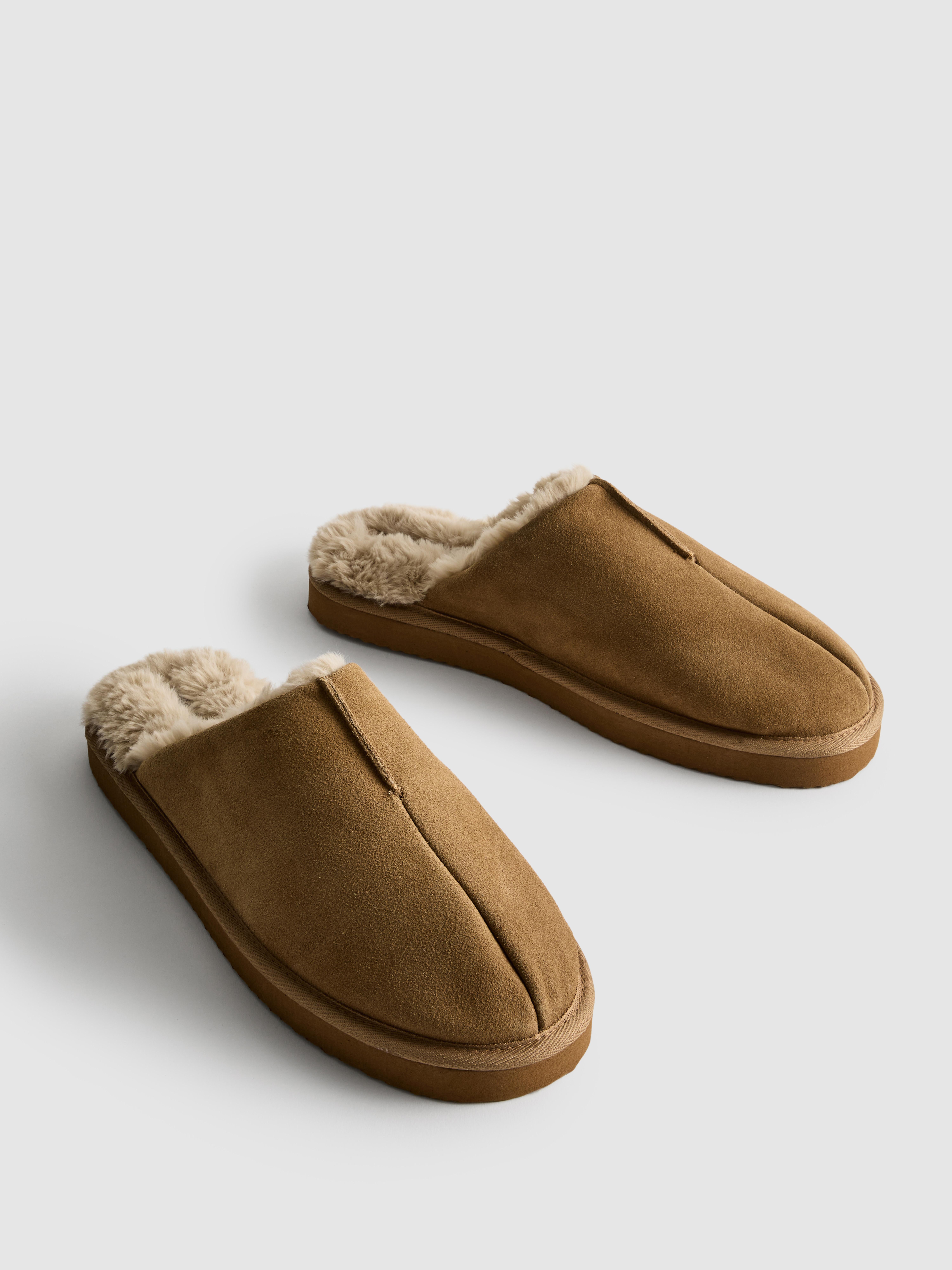 Faux Fur Lined Mule Slippers