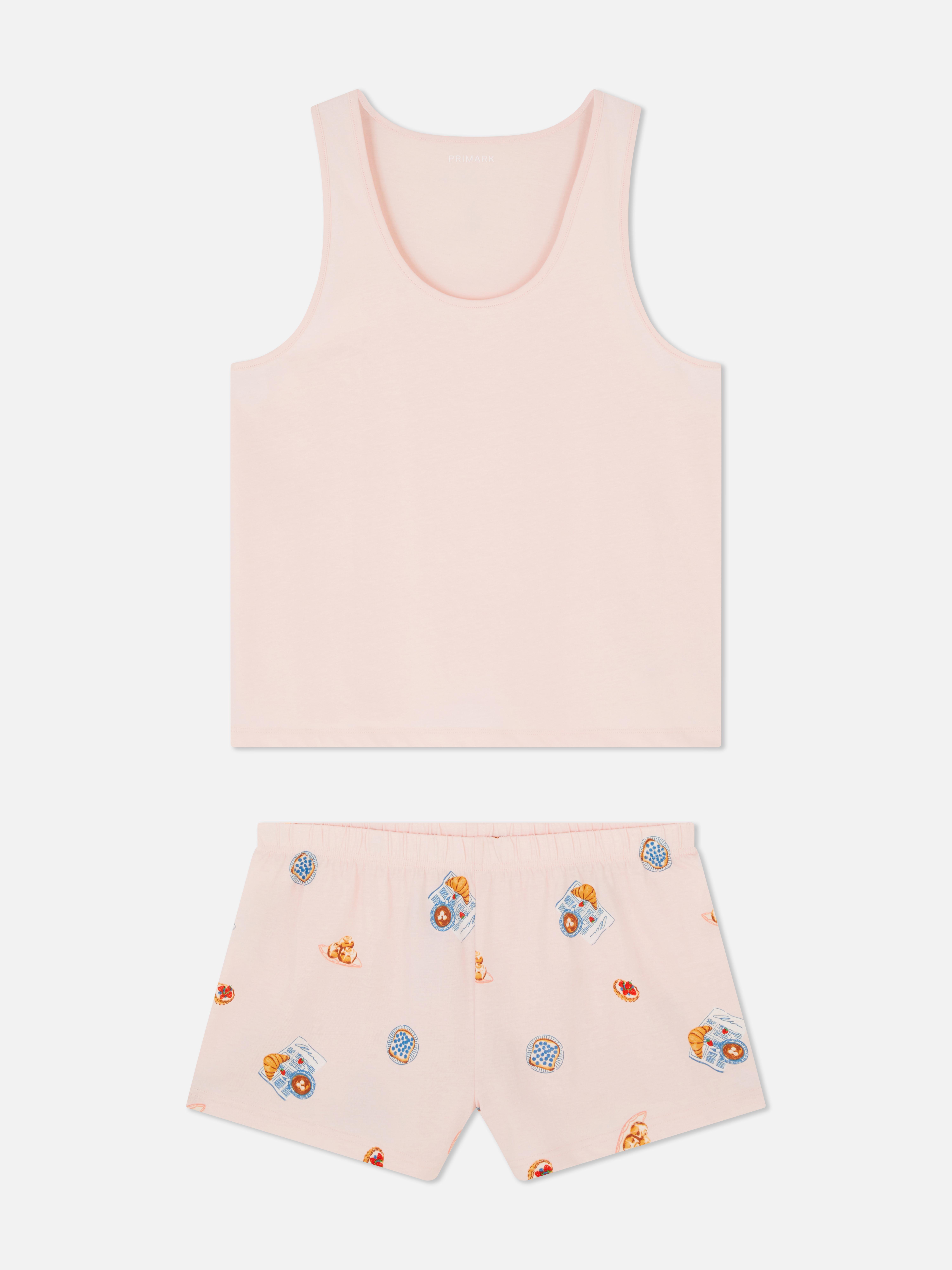 Cotton Vest Shorty Pajamas