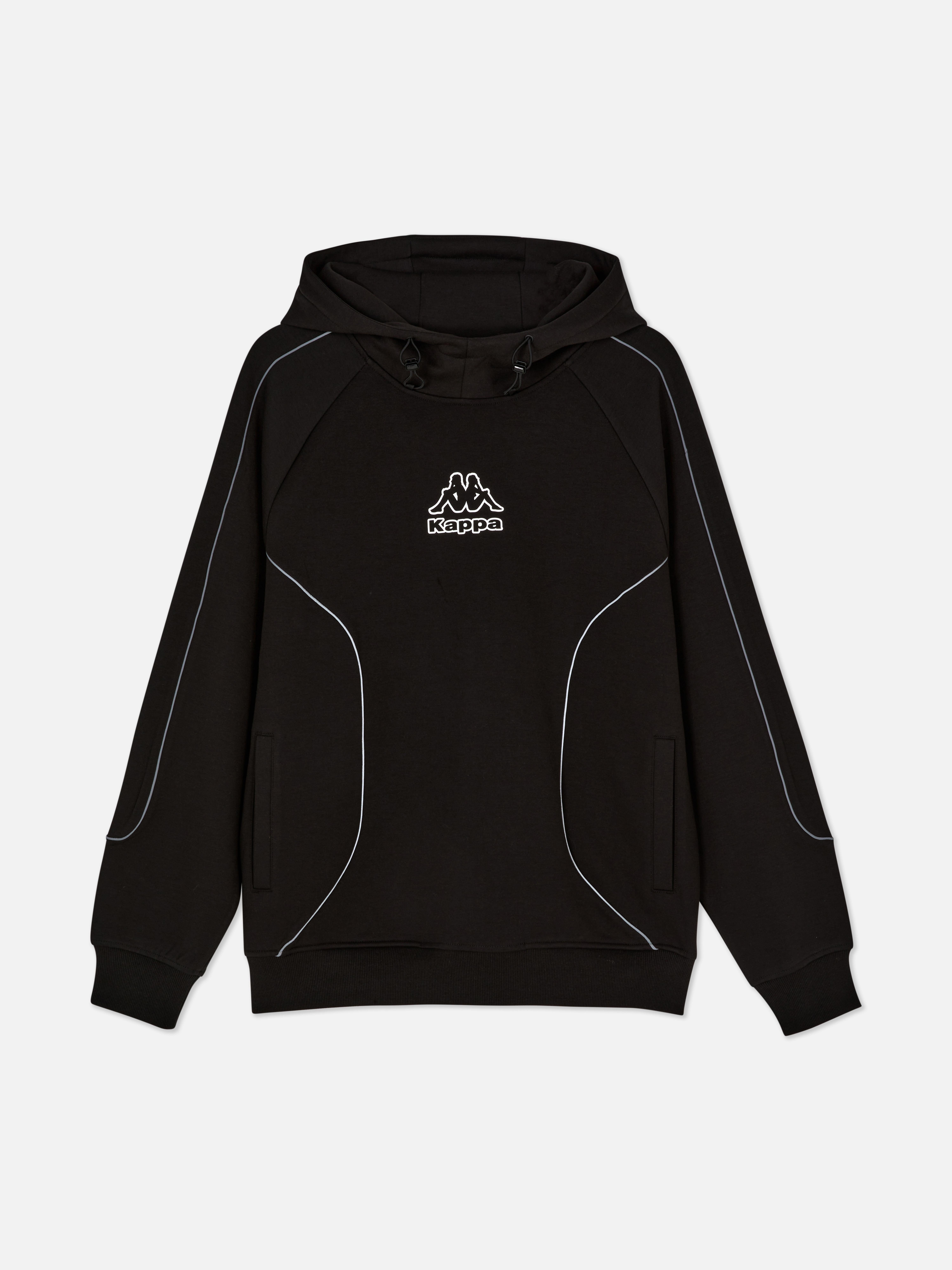 Men's Black Kappa Hoodie With Piping Detail | Primark