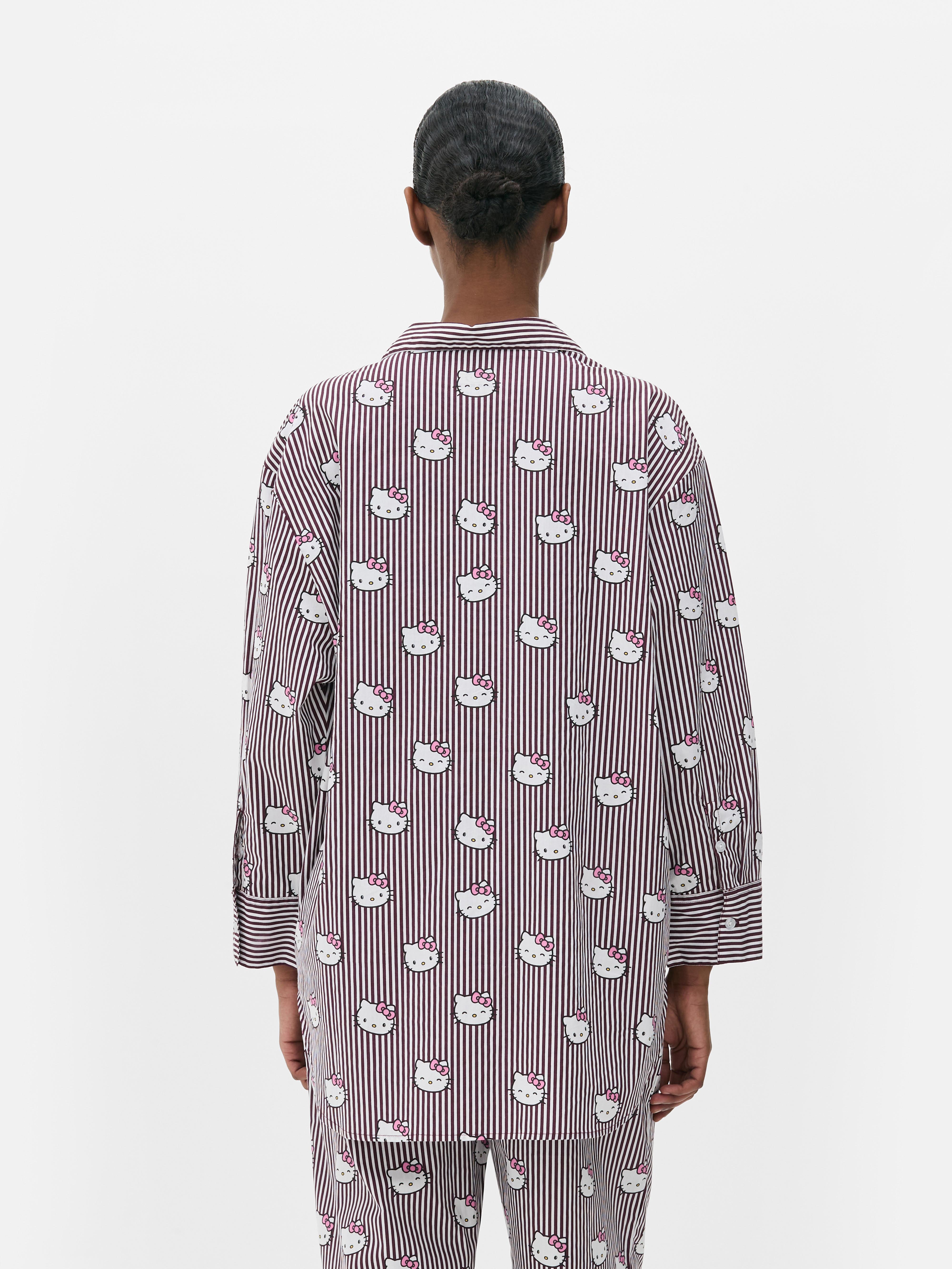 Hello Kitty Striped Printed Pyjama Shirt