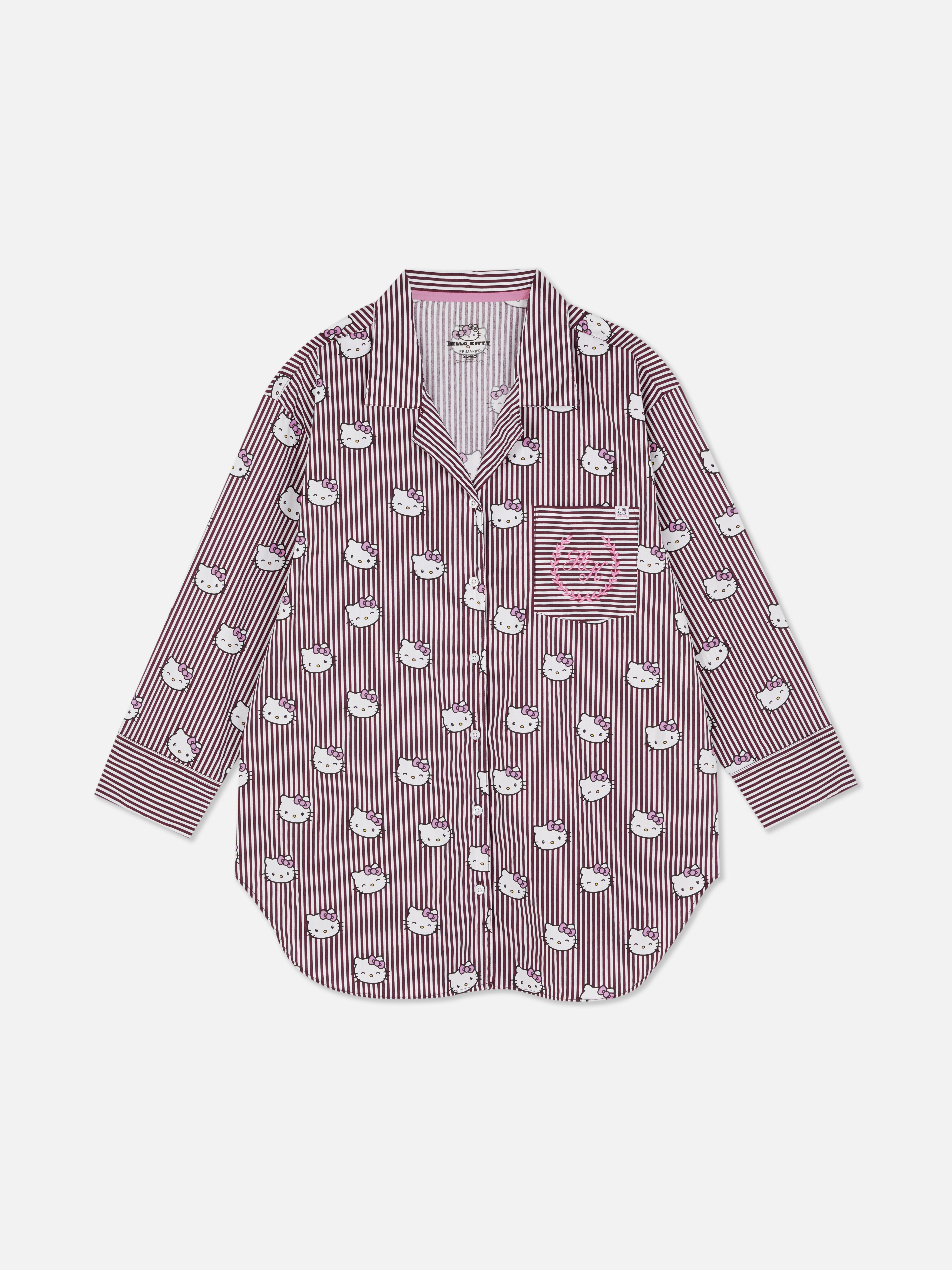 Hello Kitty Striped Printed Pyjama Shirt