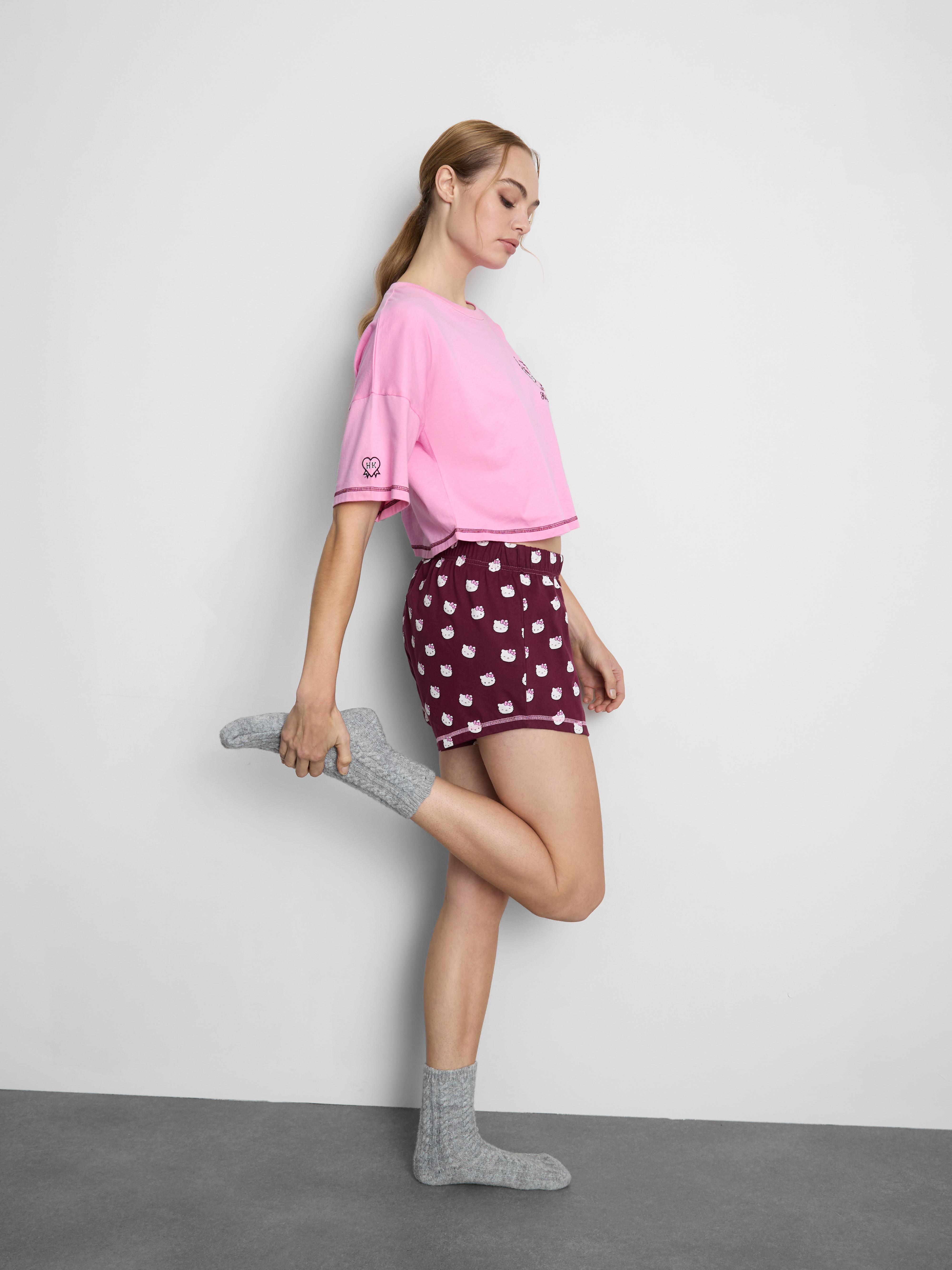 Hello Kitty Graphic Printed Shorty Pyjamas