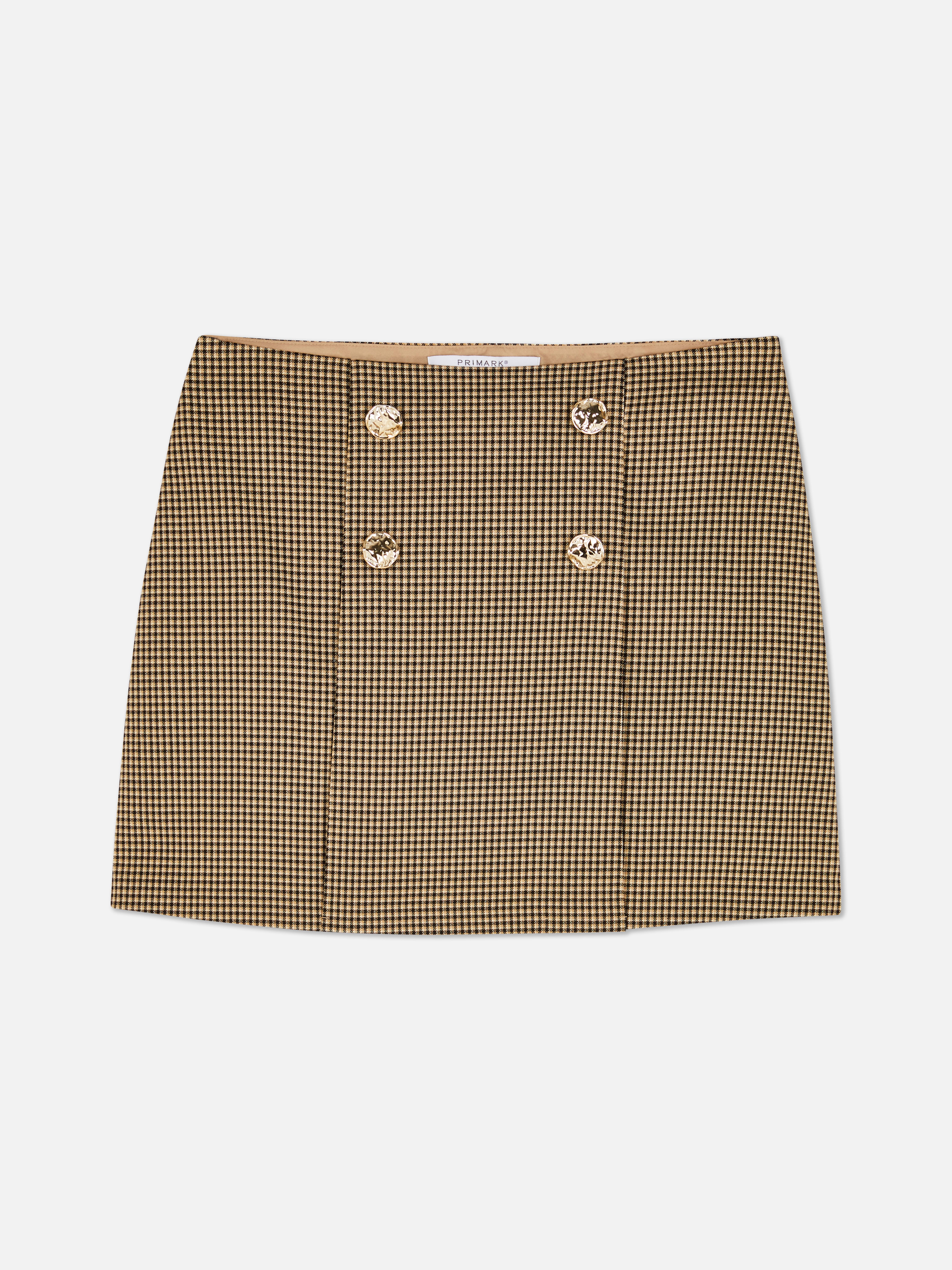 Minifalda a cuadros con botones