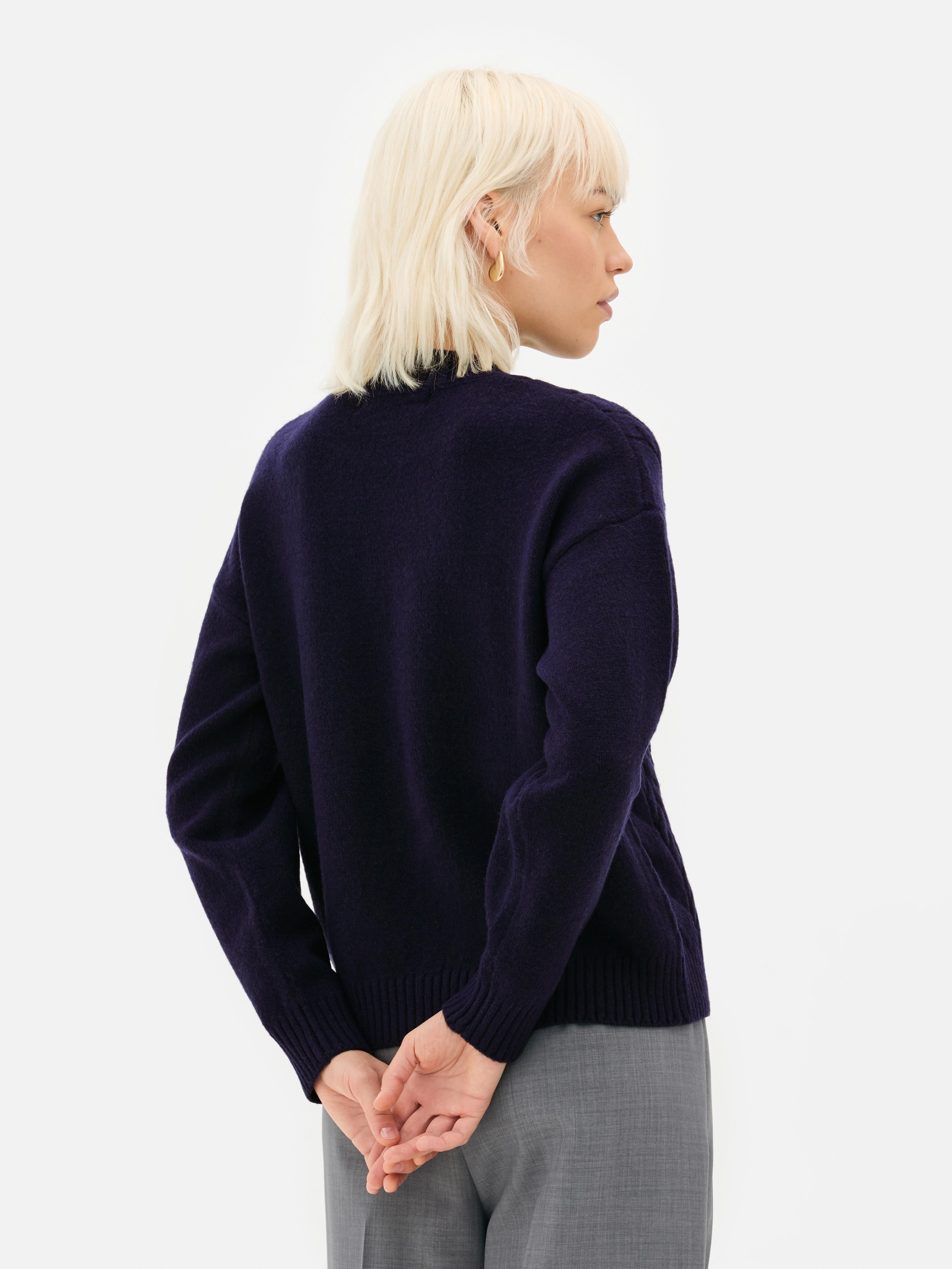Crew Neck Cable Knit Sweater