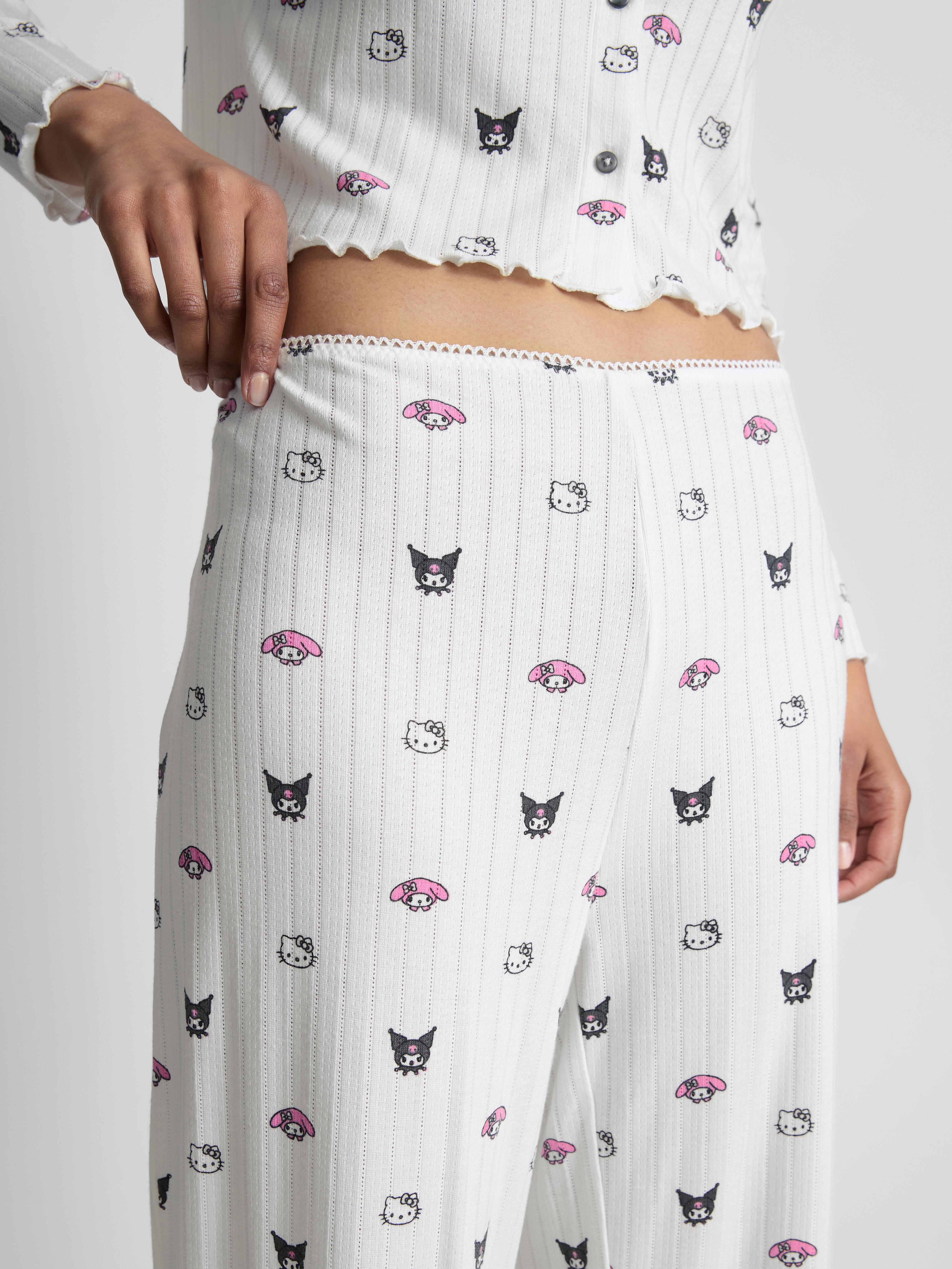 Pyžamové nohavice s dierkovaním Hello Kitty and Friends