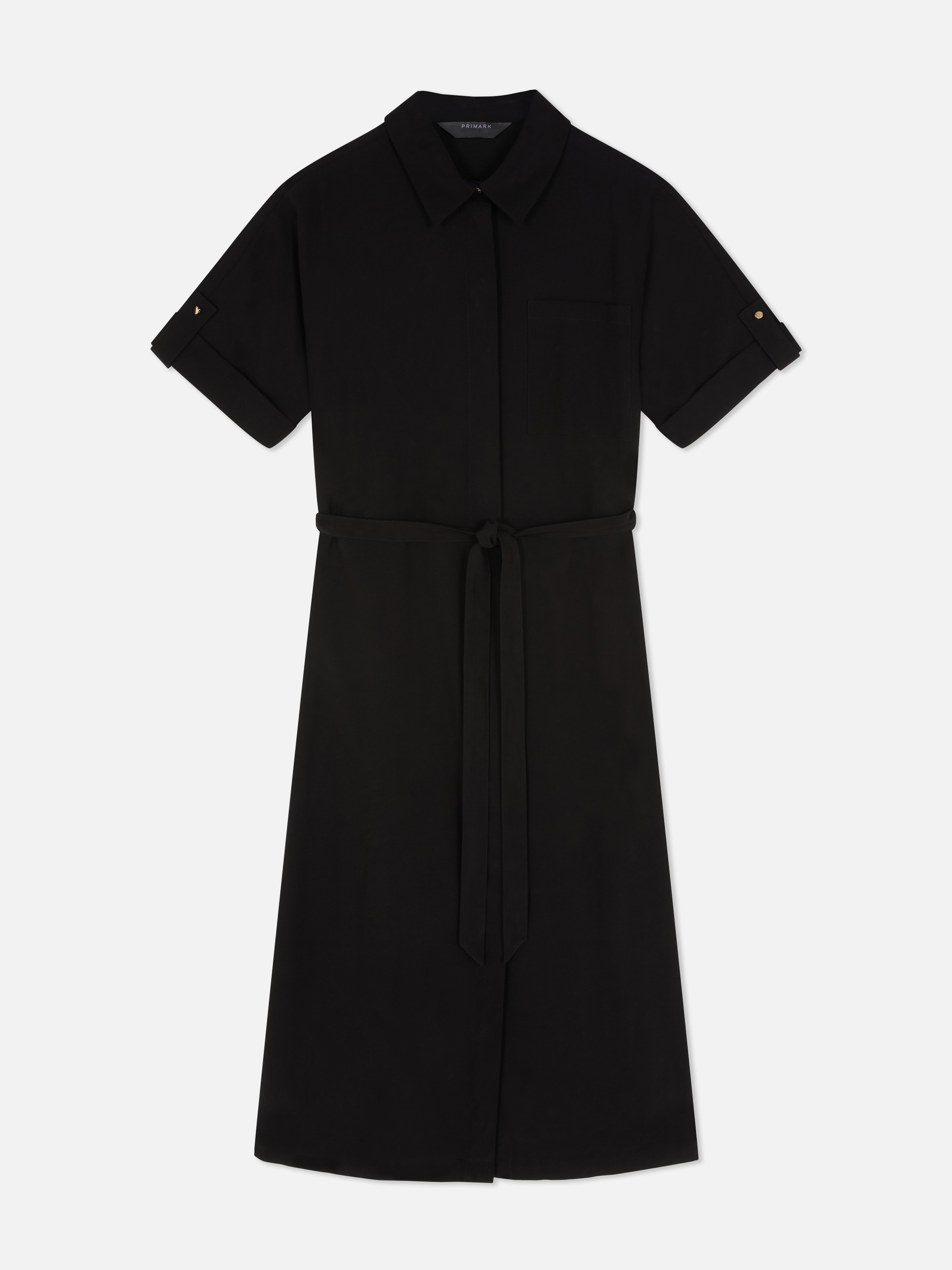 Midi-Blusenkleid mit Gürtel