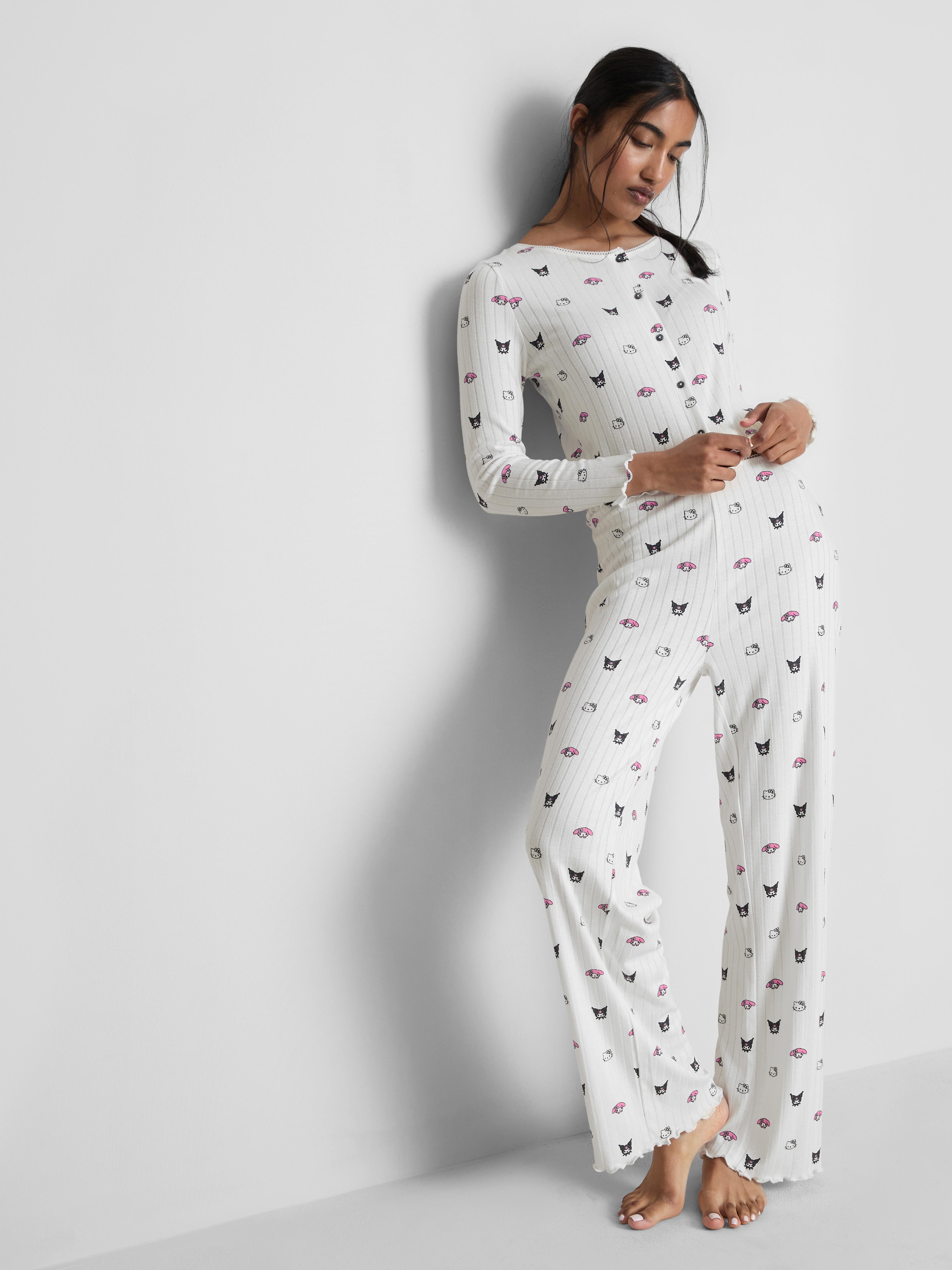 Pyžamový top s potlačou a dierkovaním Hello Kitty