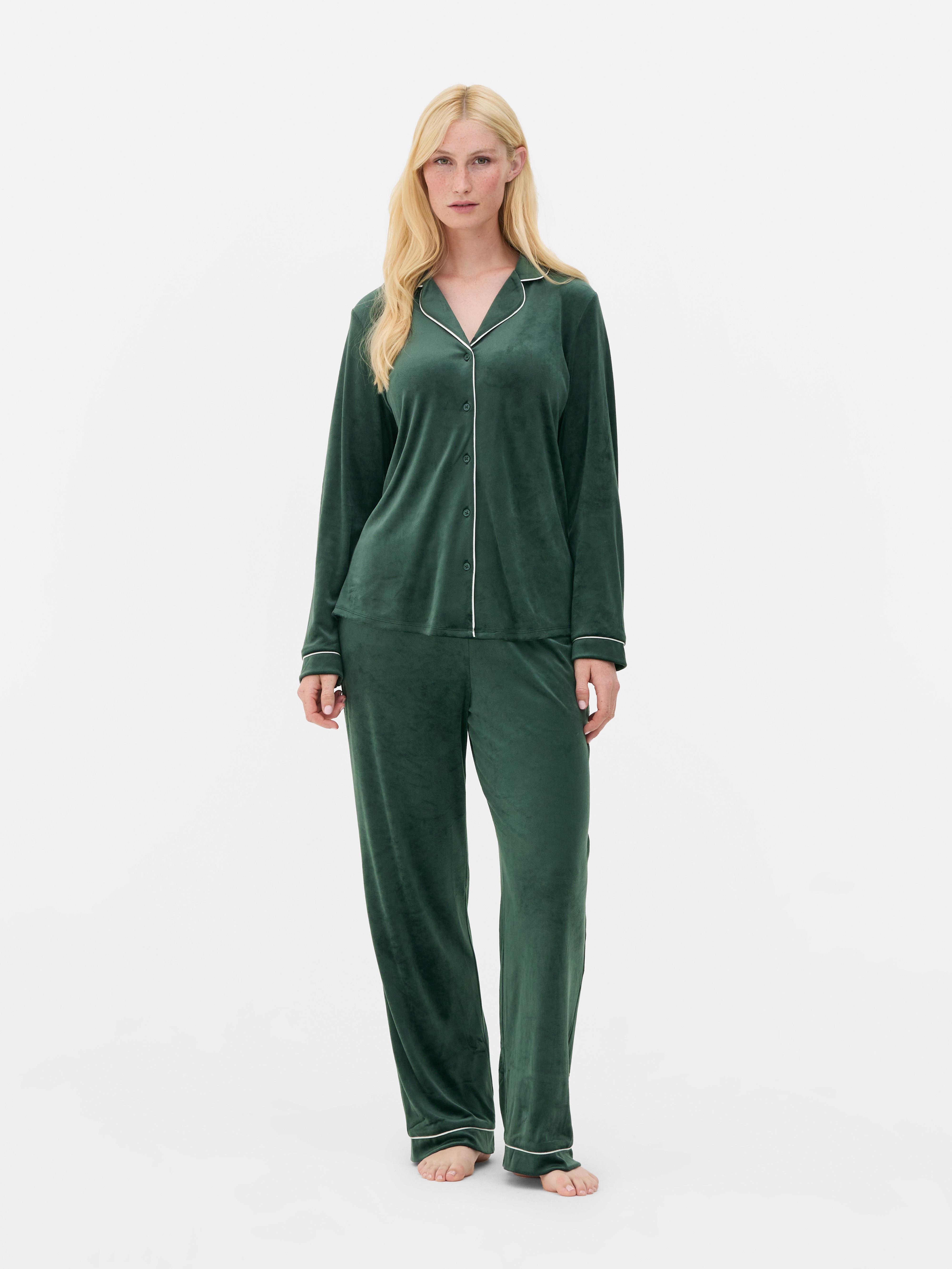 Soft Touch Boyfriend Pyjamas Green